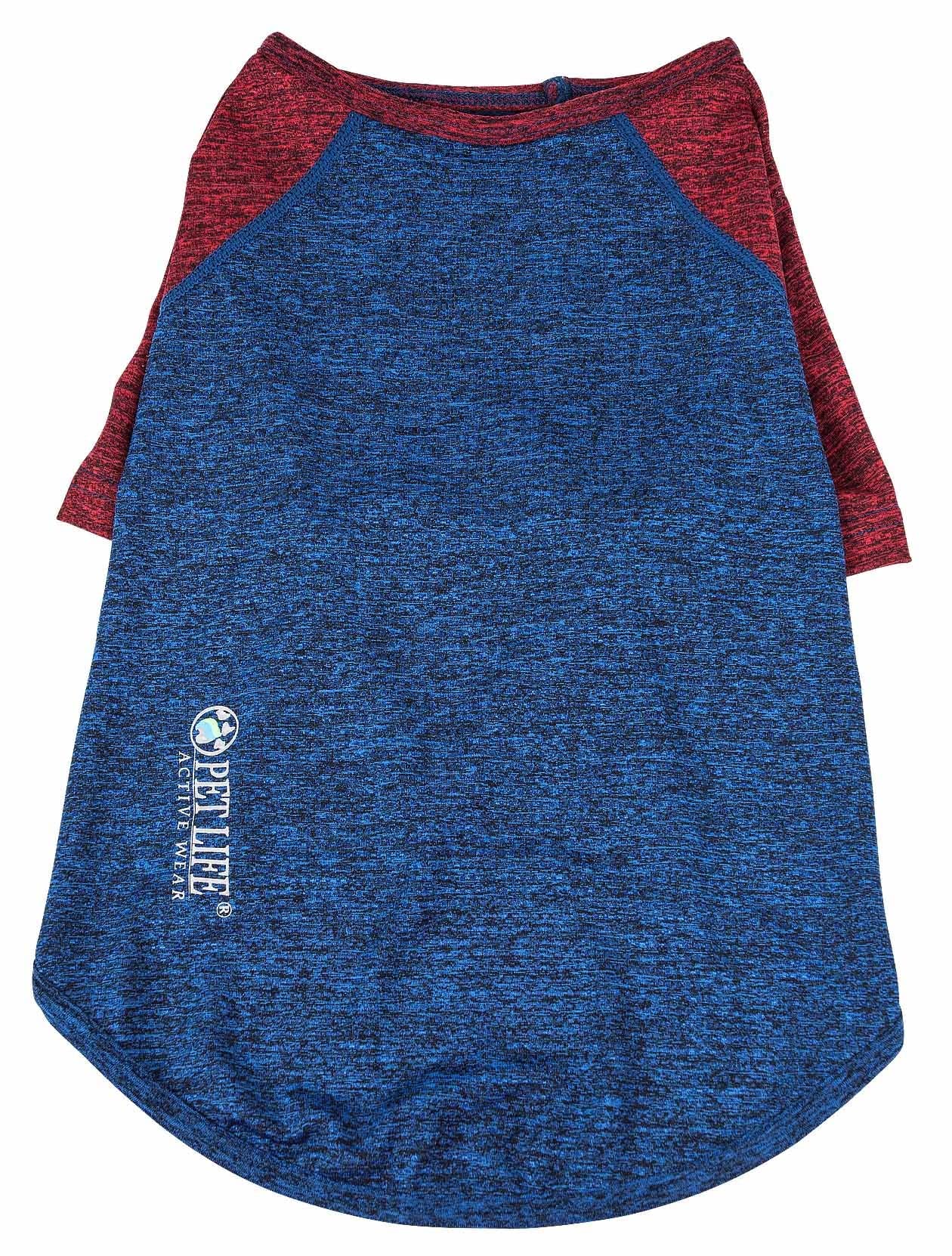 Pet Life Active Hybreed 4-Way Stretch Two-Toned Performance Dog T-Shirt, Medium, Blue