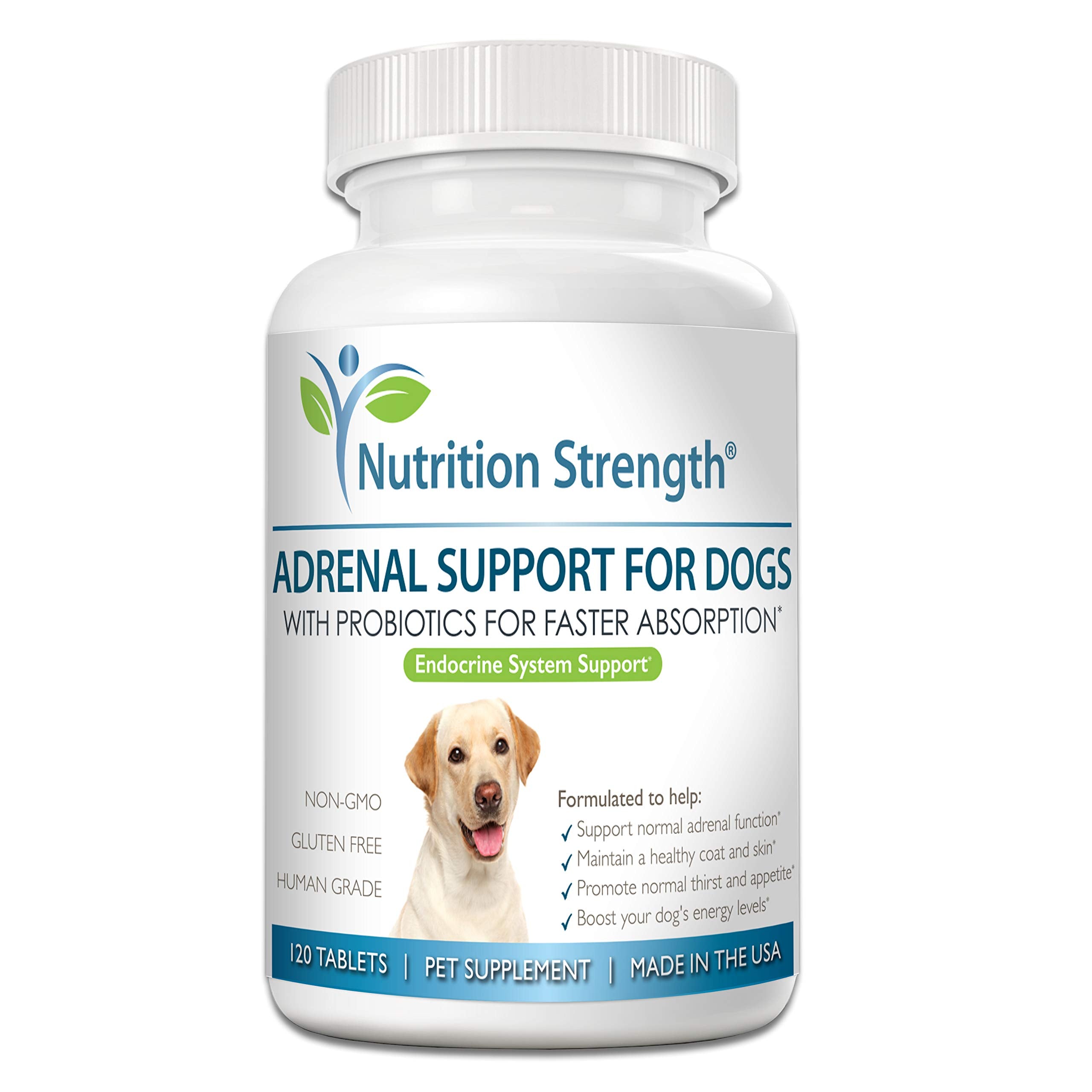 Nutrition Strength Adrenal Support for Dogs, Support for Dogs with Cushing's Disease, Maintain a Healthy Coat and Skin, Promote 