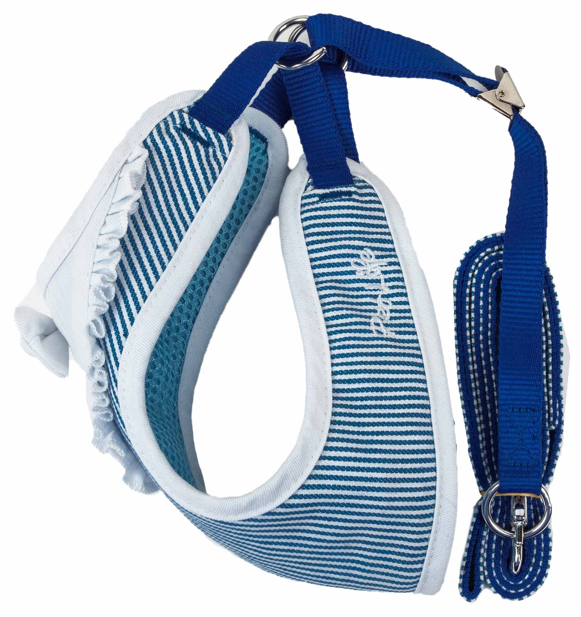 Pet Life ® Luxe Collection Spawling 2-In-1 Dog Harness And Leash With Ruffled Pet Collar And Fashion Dog Bowtie - Pet Harness And Dog Costume With Reversible Mesh And Alloy Dog Leash Attachments