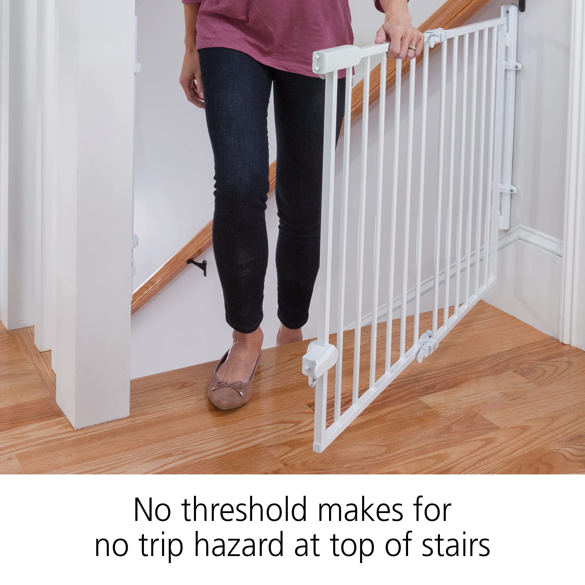 Safety 1St Ready To Install Everywhere Baby Gate, Multi-Use Baby Gate With Door For Doorways, Hallways And Stairs, White