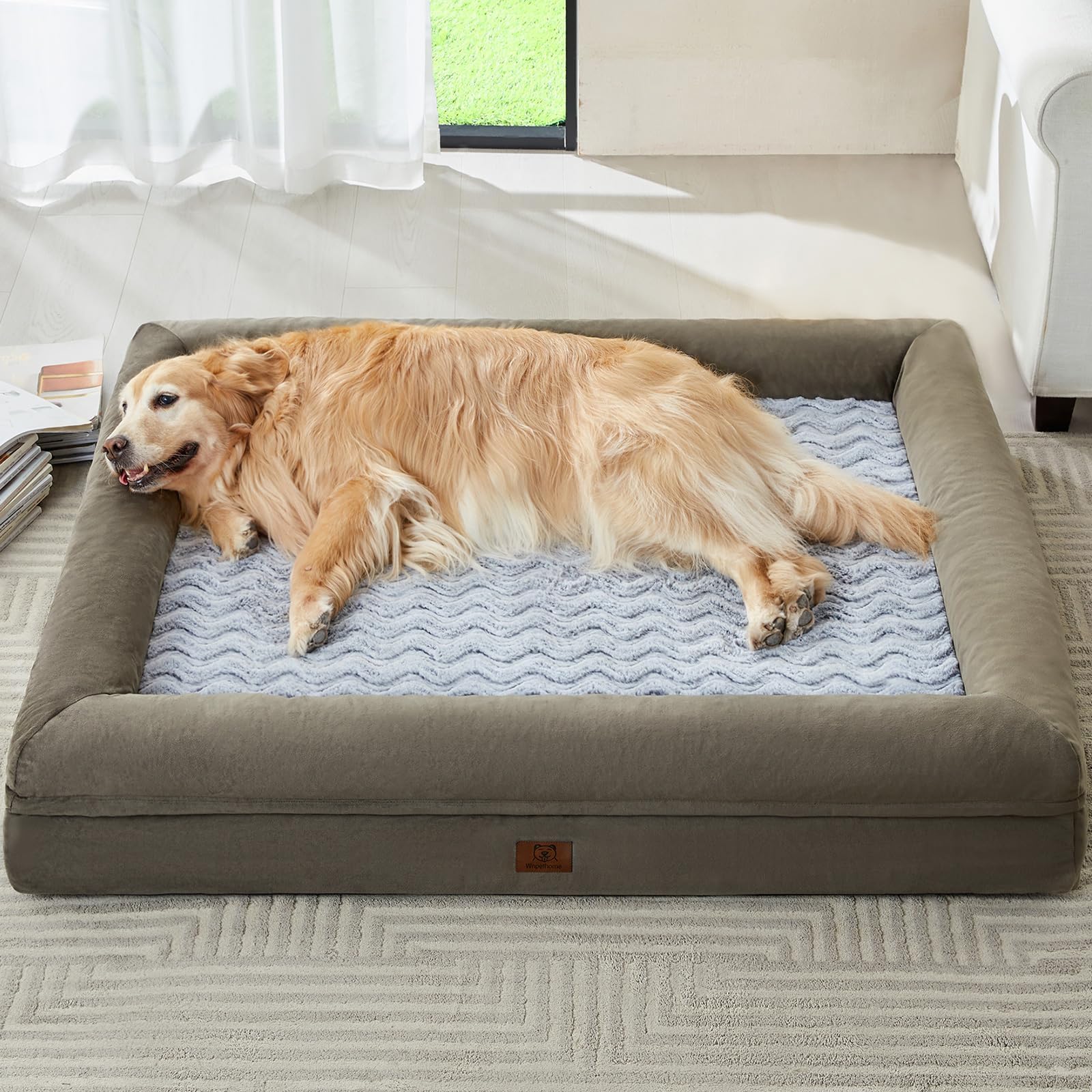 Wnpethome Washable Dog Beds Large Sized Dog, Xxxxl Pet Couch, Orthopedic Pet Sofa Bed With Removable & Waterproof Cover
