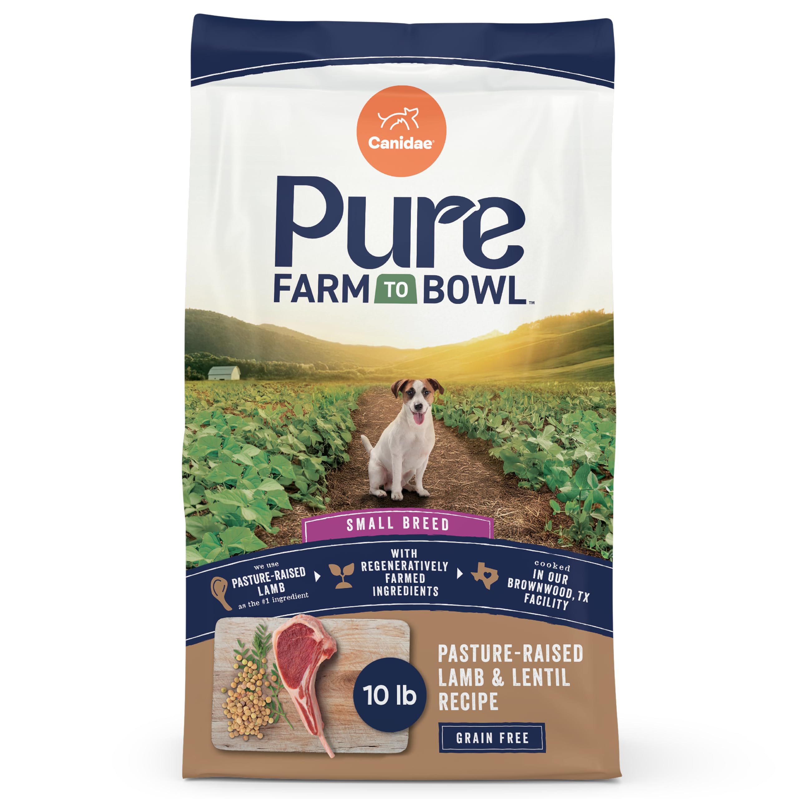 Canidae Pure Farm to Bowl Small Breed, Pasture-Raised Lamb & Lentil Recipe, 10 lbs.