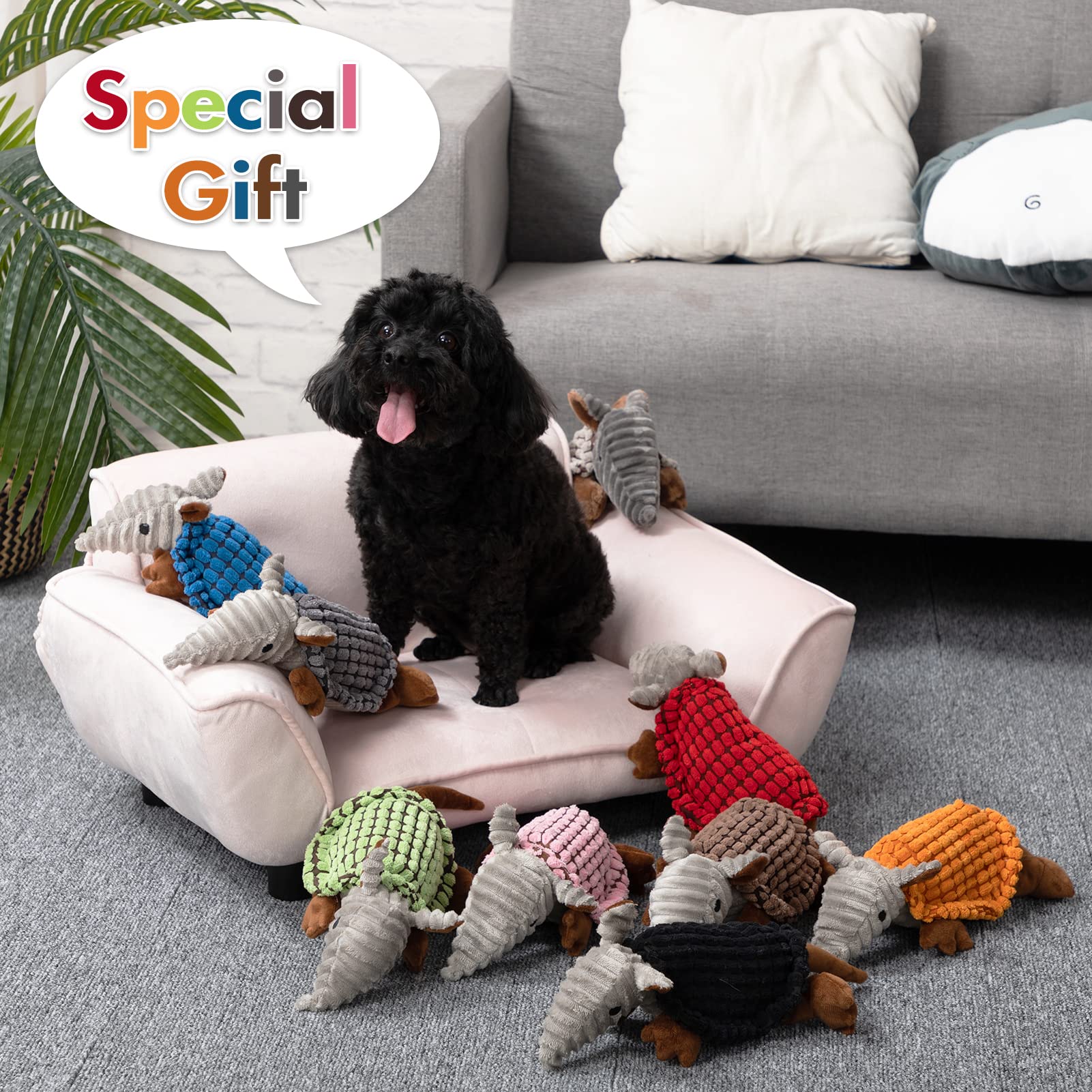 Hollypet Dog Toys-Squeaky Dog Toys-Large Dog Toys-Plush Dog Toys-Big Dog Toys-Stuffed Dog Toys-Durable Dog Toys-Puppy Chew Toys-Dog Chew Toys For Small, Medium, Large Dogs, Brown