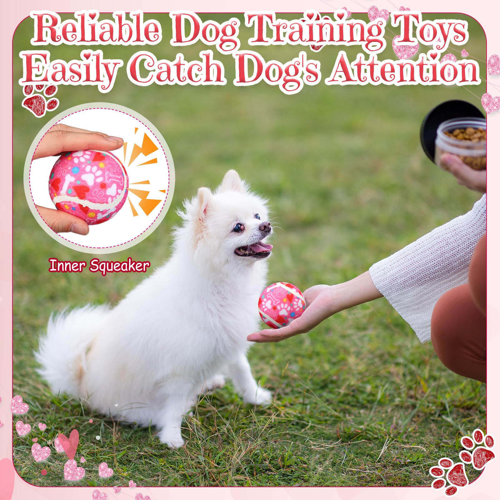 Suilung 36 Pcs Dog Squeaky Tennis Balls 2.5 Inch Interactive Pet Toys Ball For Small Medium Large Dog Plush Chew Toys Teeth Clea