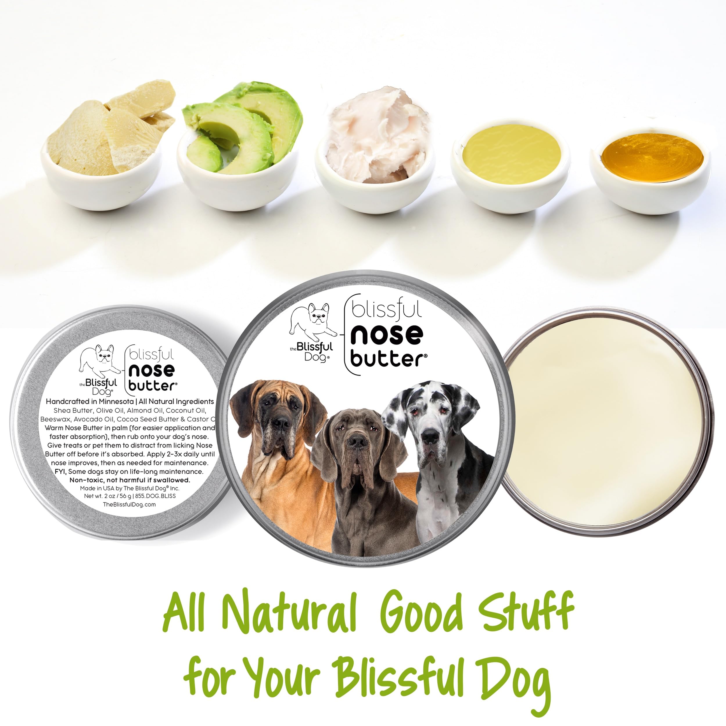 The Blissful Dog Great Dane Unscented Nose Butter - Dog Nose Butter, 8 Ounce