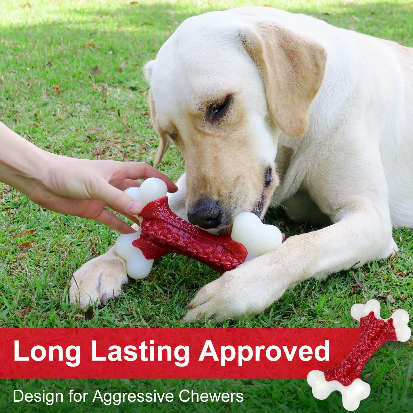 Kseroo Tough Dog Toys, Toys For Aggressive Chewers Large Breed, Chew Dogs, Bone Toy Nylon Durable Dogs Extreme Indestructible