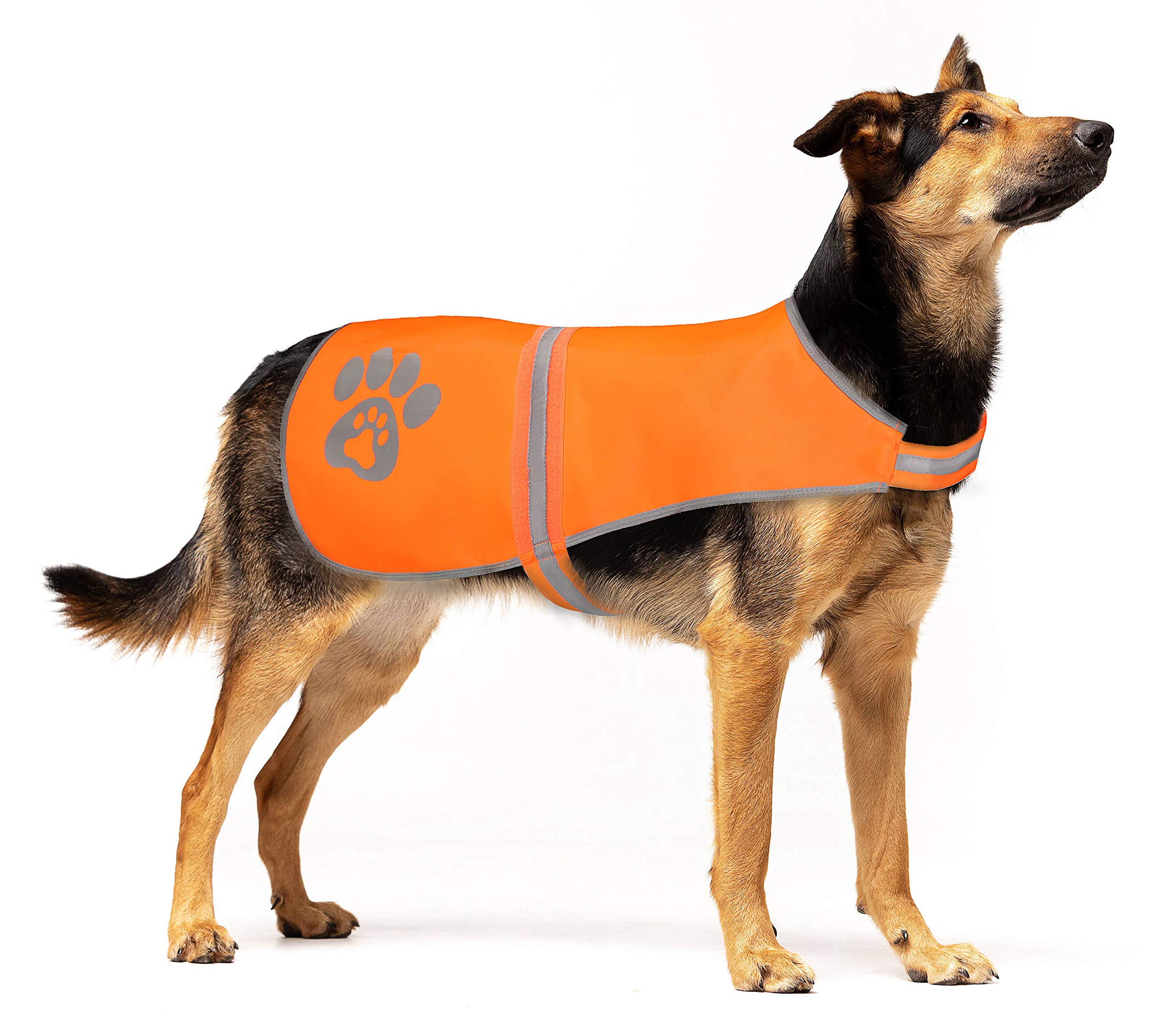 SPOFLY Dog Vest Blaze Orange Hunting Vest Safety Reflective Dog Jacket Fits Small Medium Large Dogs Hook and Loop Fastener High 