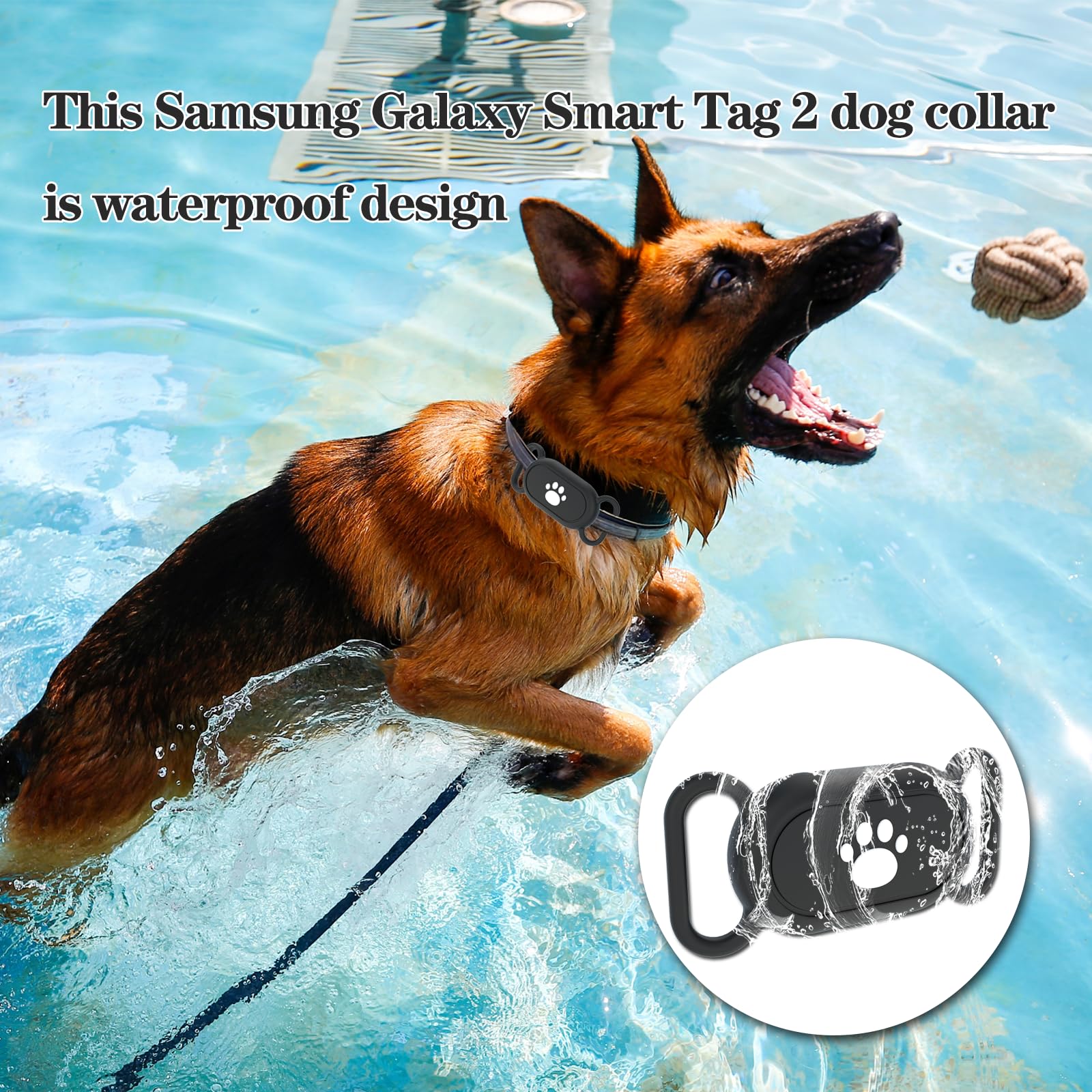 2 Pack Waterproof Dog Collar Holder Compatible With Samsung Galaxy Smarttag2, Silicone Gps Tracker Hidden Loop Holder For Smart