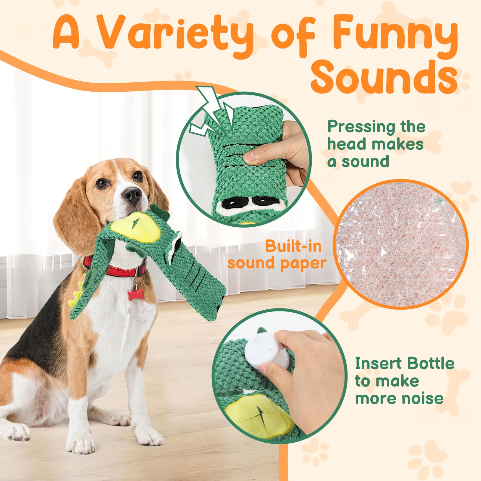 QWYXZZ 2 Pack Dog Toys for Aggressive Chewers - Interactive Dog Toys, Interactive Puppy Dog Chew Toys with Squeaker & No Stuffin