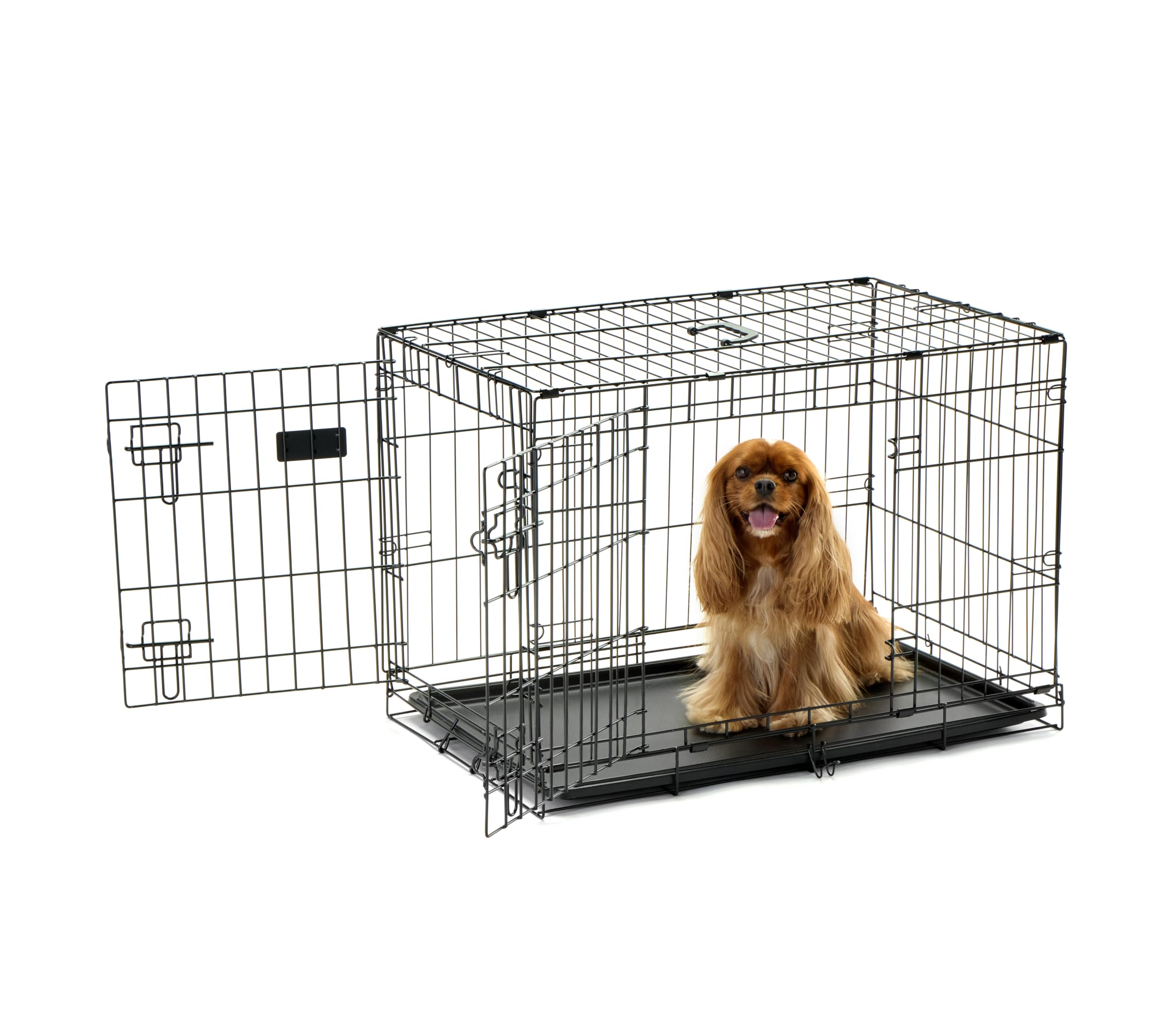 Carlson Secure And Compact Double Door Metal Dog Crate, Medium With Divider Panel