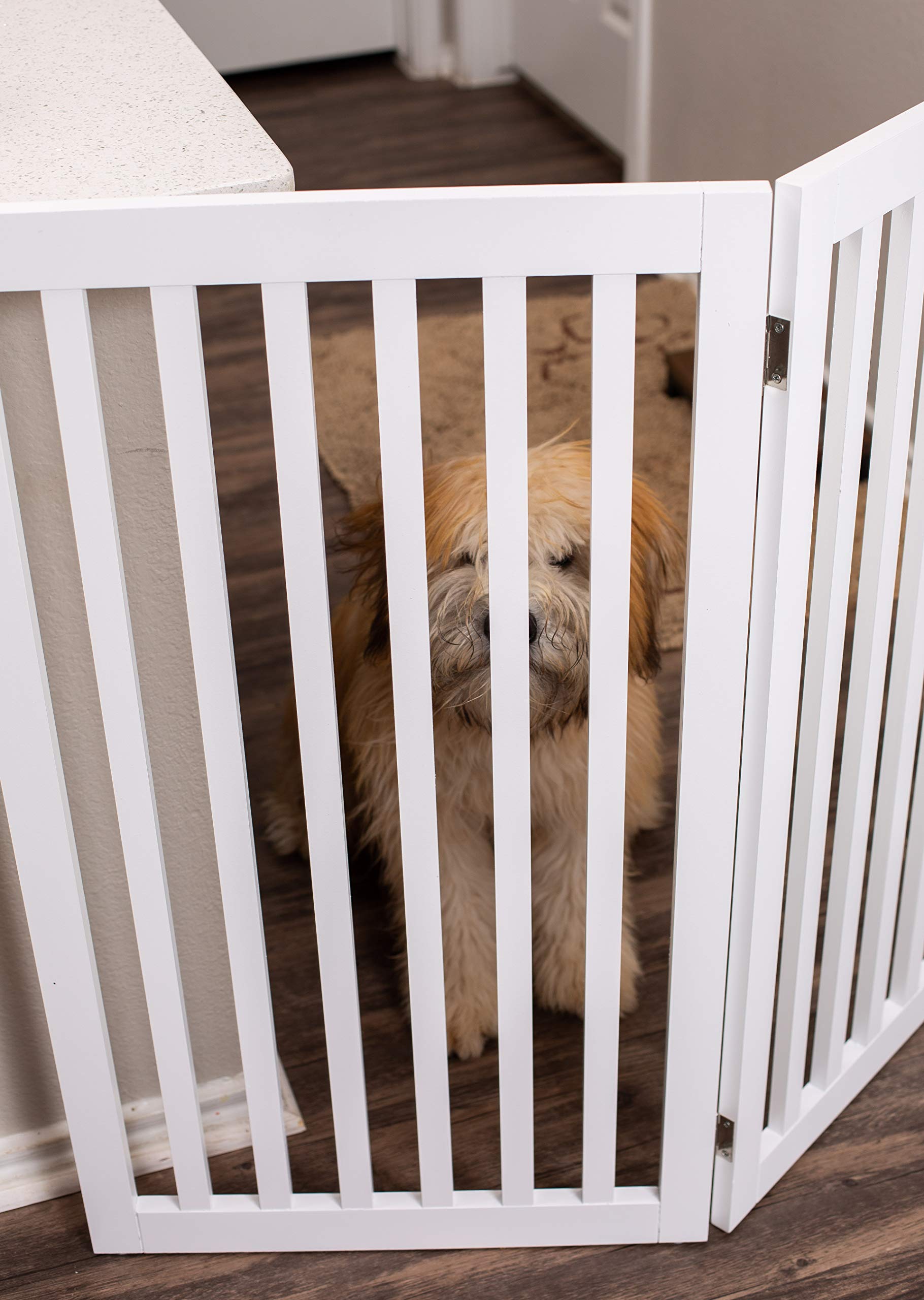 InternetS Best Traditional Pet Gate - 3 Panel - 36 Tall - White