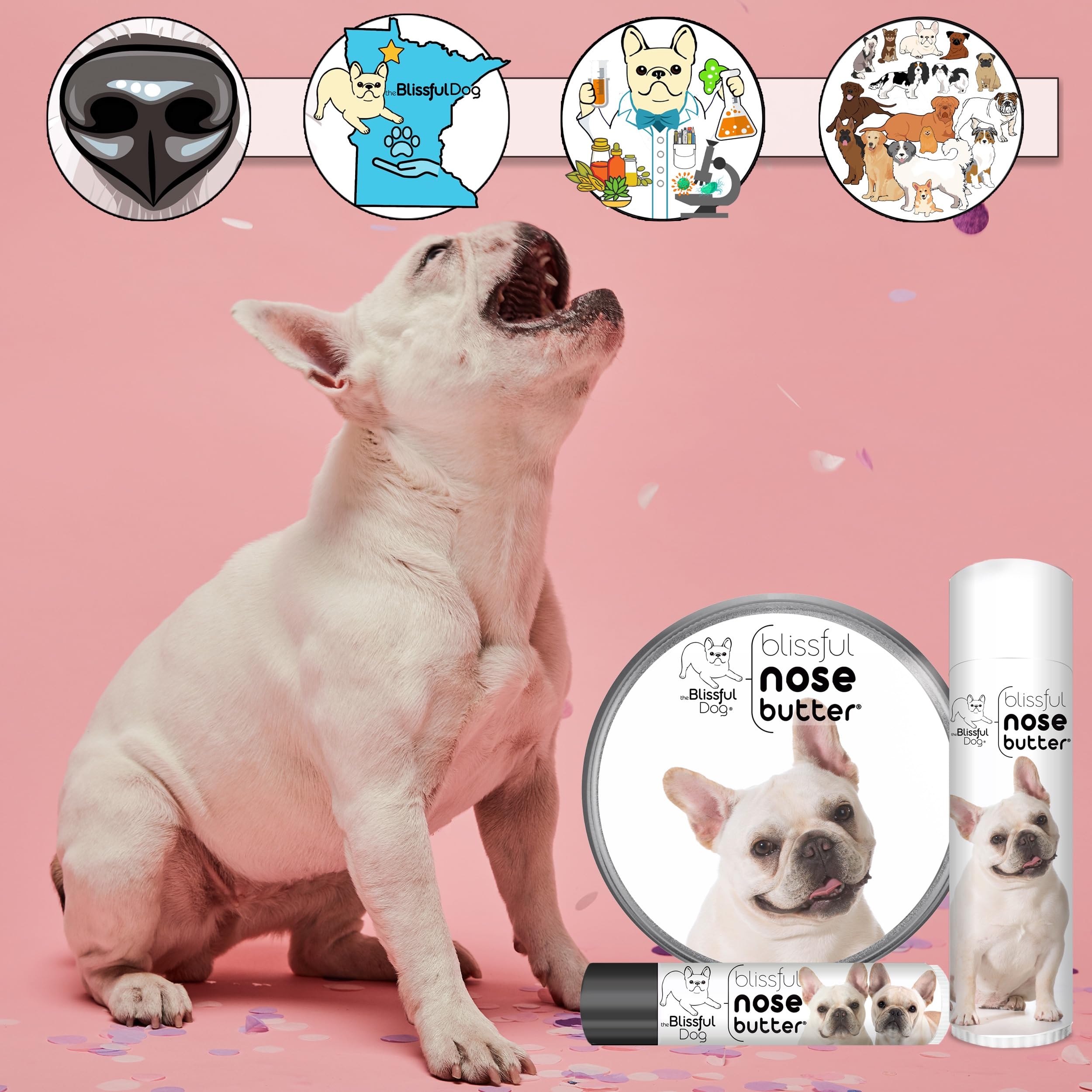 The Blissful Dog French Bulldog Cream Unscented Nose Butter - Dog Nose Butter