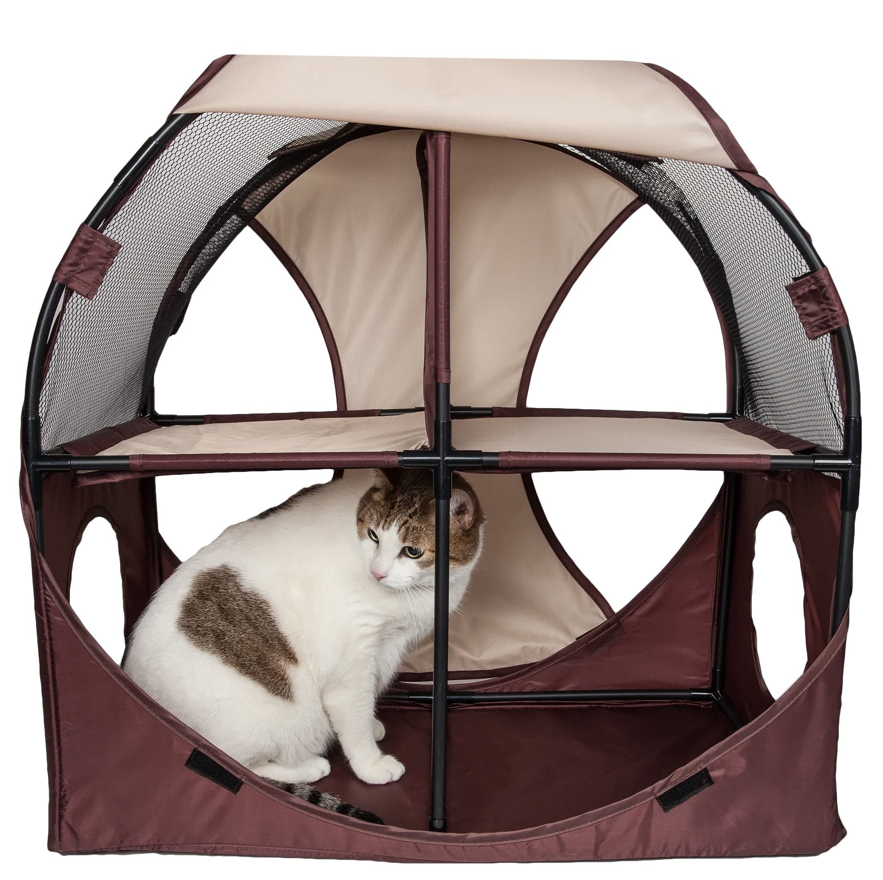 Pet Life Kitty-Play Obstacle Travel Collapsible Soft Folding Pet Cat House(D0102H703Ng.)