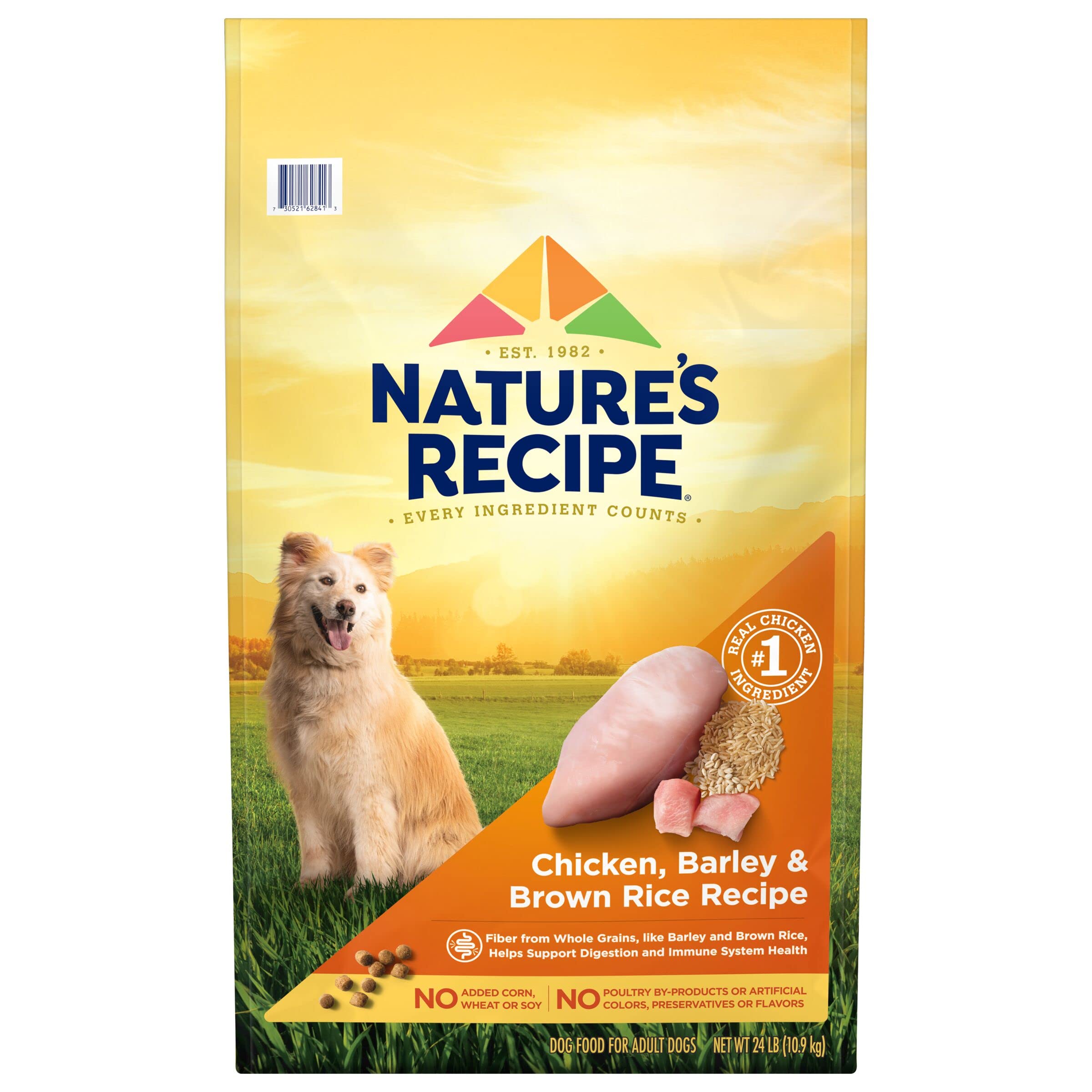 Natures Recipe Chicken, Barley & Brown Rice Recipe Dry Dog Food, 24 lb. Bag