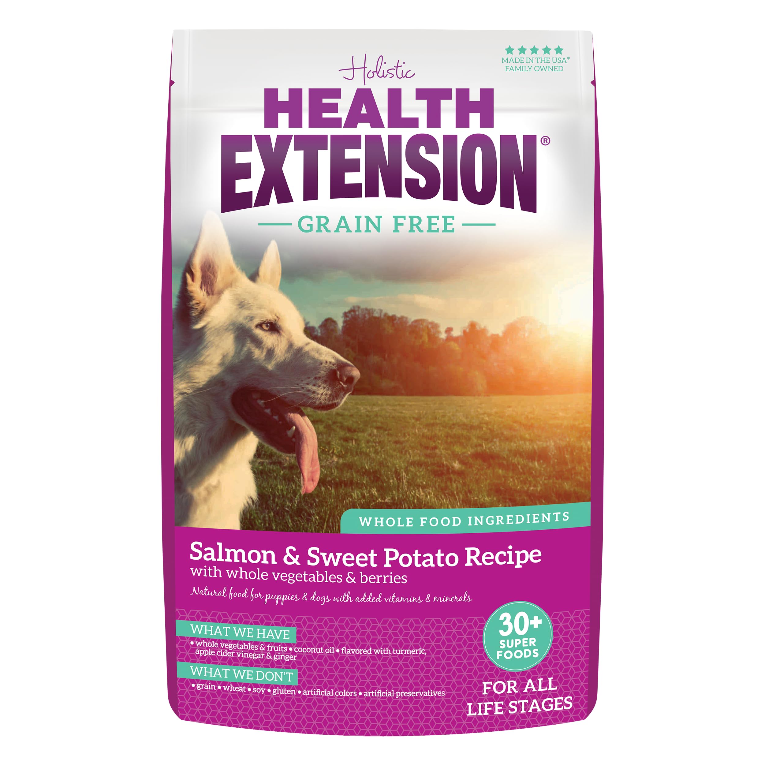 Health Extension Grain Free Salmon & Sweet Potato Dry Dog Food (23.5 lb / 10.66 kg) - Whole Foods Ingredients Formula with Omega