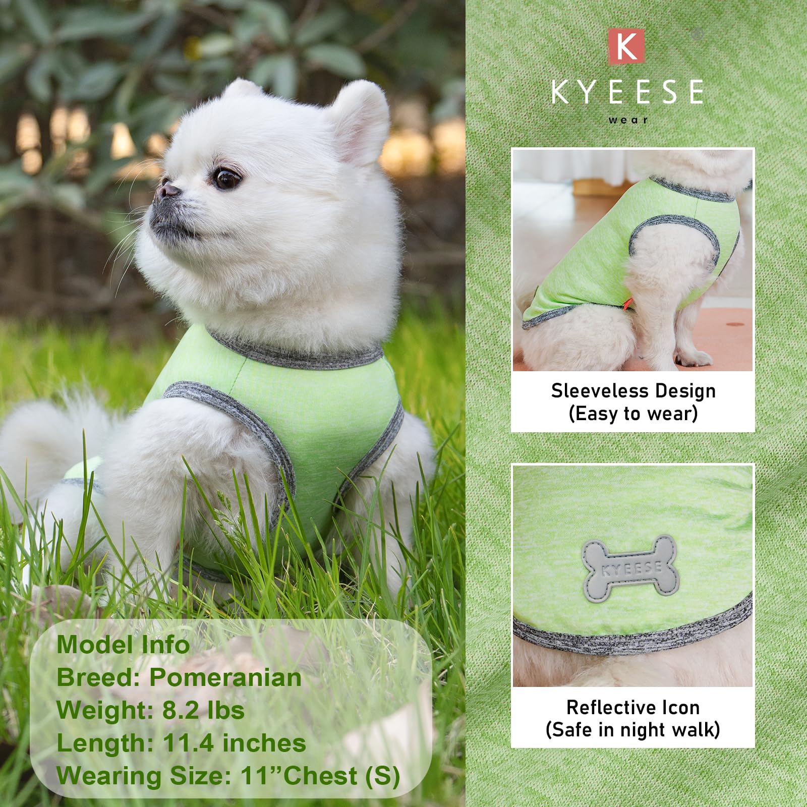 Kyeese 2Pack Dog Shirts Small With Reflective Label Soft Tank Top Quick Dry For Small Dogs Sun Protection Pet T Shirt Stretchy S