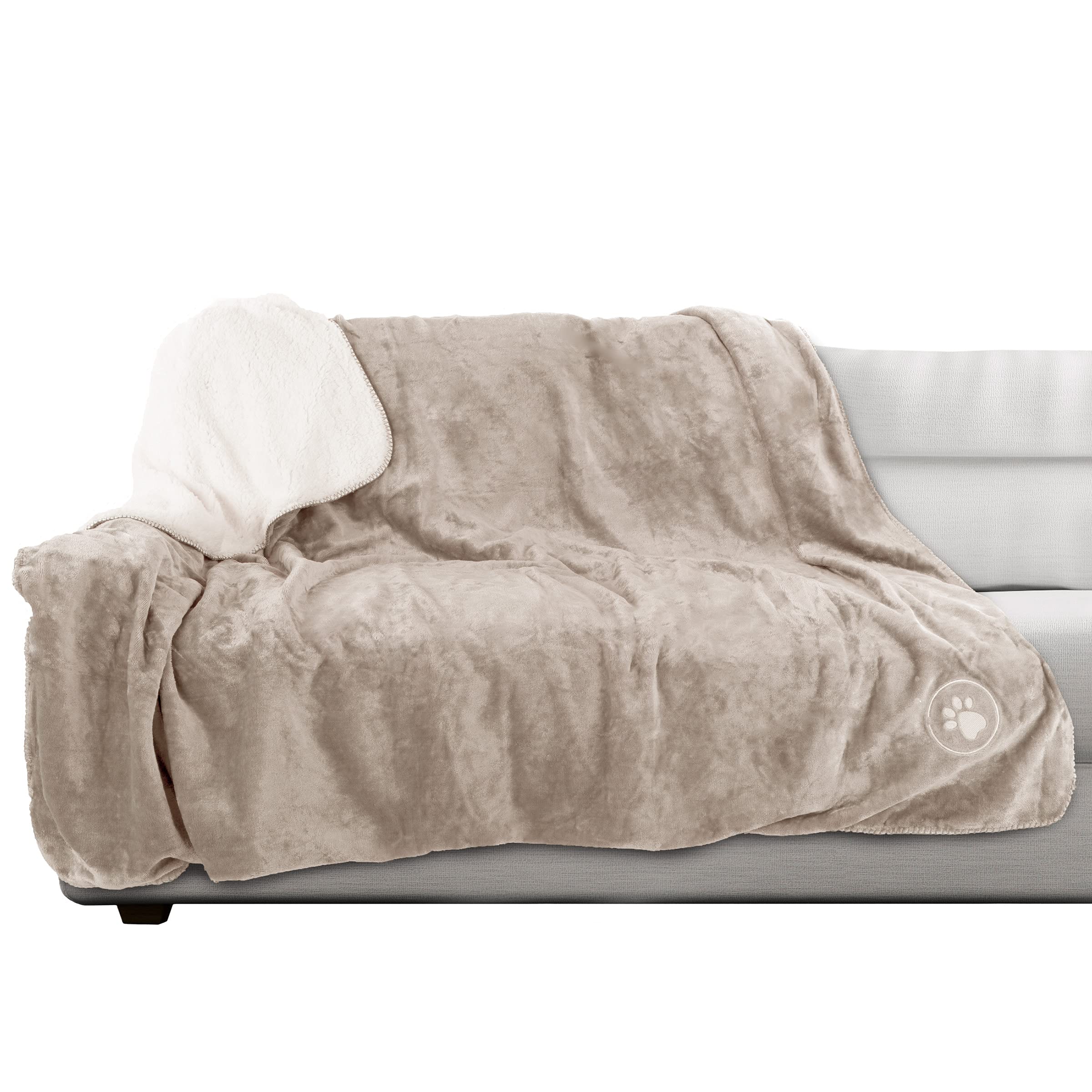 Petmaker Waterproof Dog Blanket - 60X70-Inch Reversible Sherpa Dog Blanket For Couch, Bed, Or Car - Protects From Spills, Stains