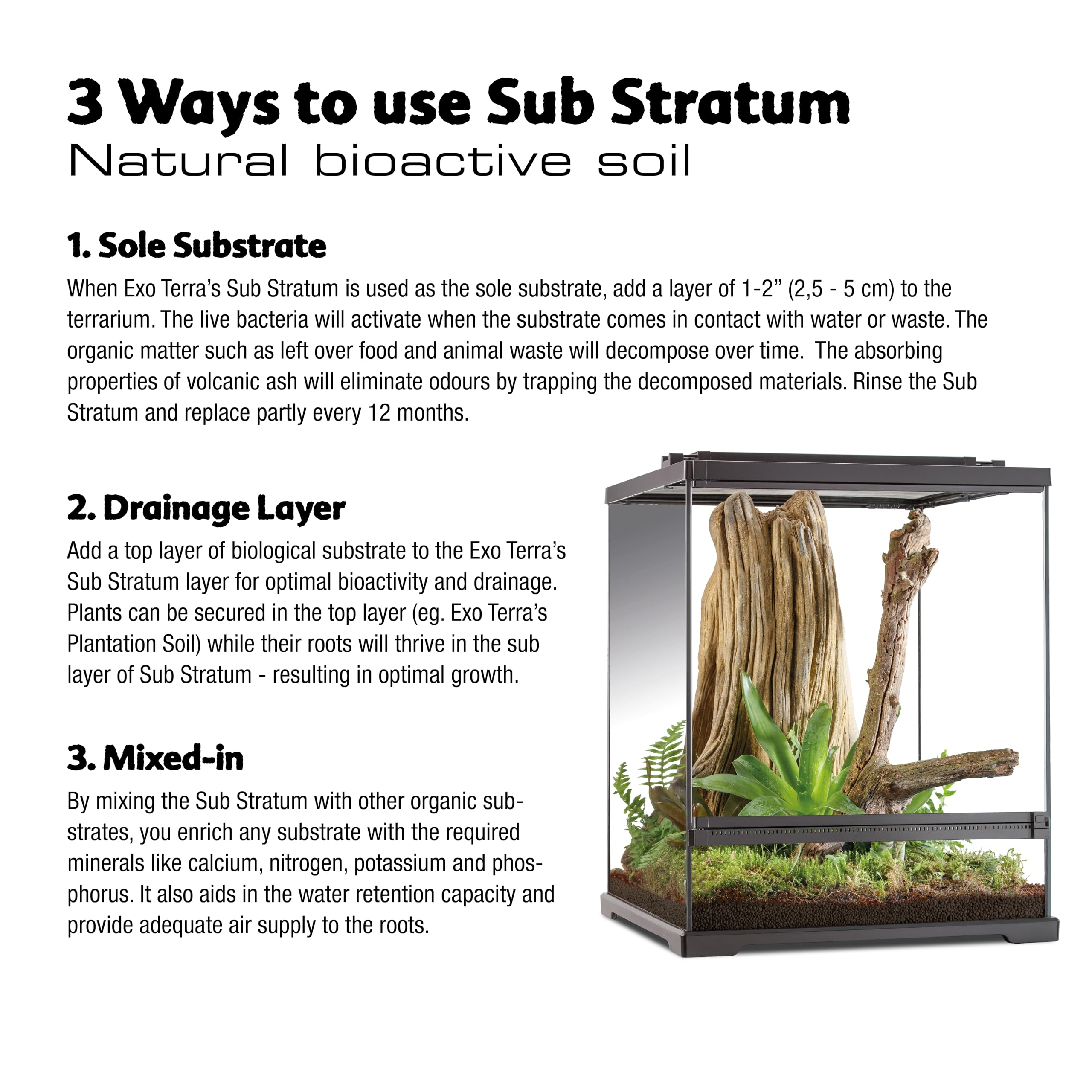 Exo Terra Sub Stratum, Bioactive Volcanic Substrate for Reptile Terrariums, Eliminates Odor, Offers Correct Moisture Levels 4.4