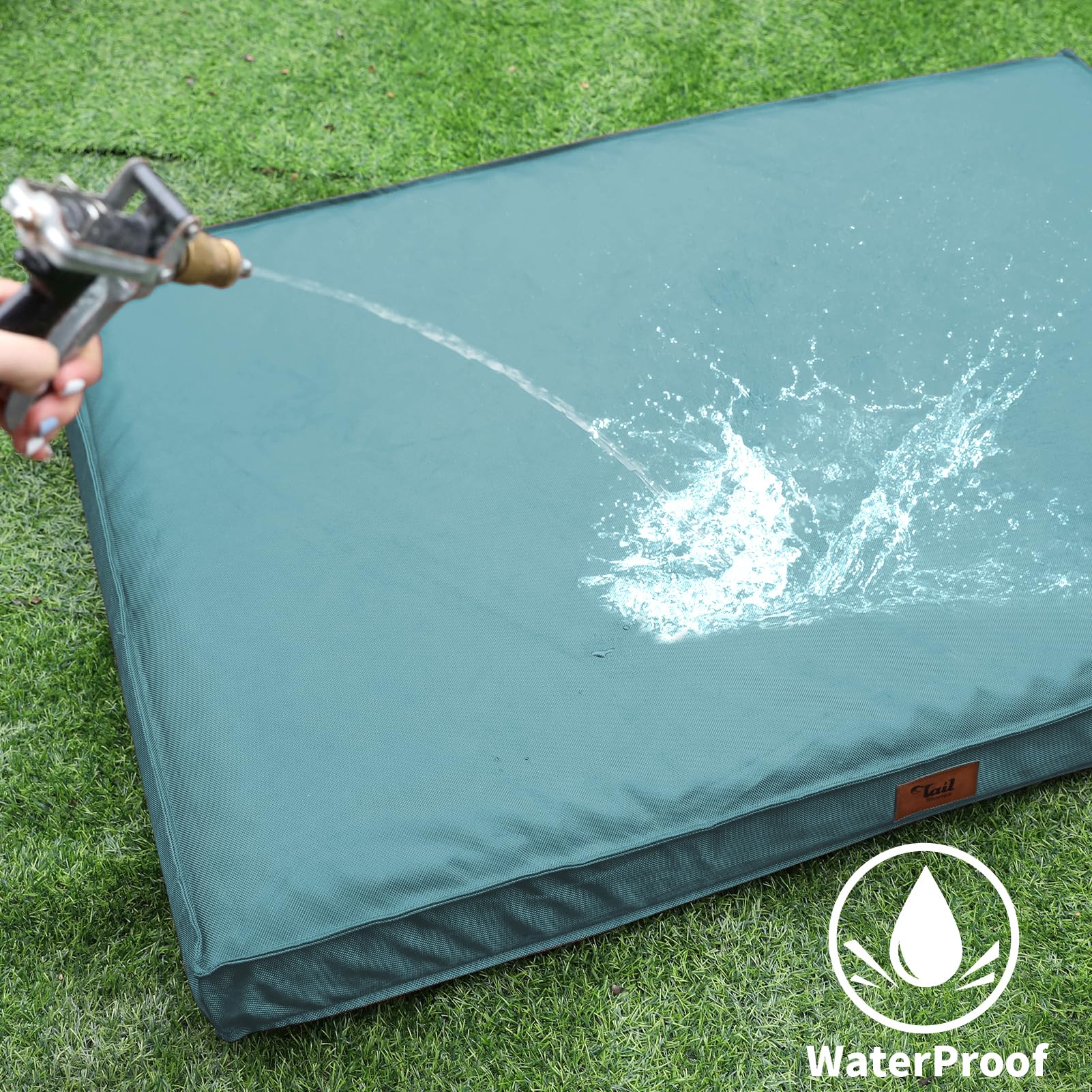 Tail Stories Outdoor Dog Bed For Medium Dogs, Waterproof Dog Crate Bed For Puppy Beds, Orthopedic Egg Crate Foam Pet Bed With Wa