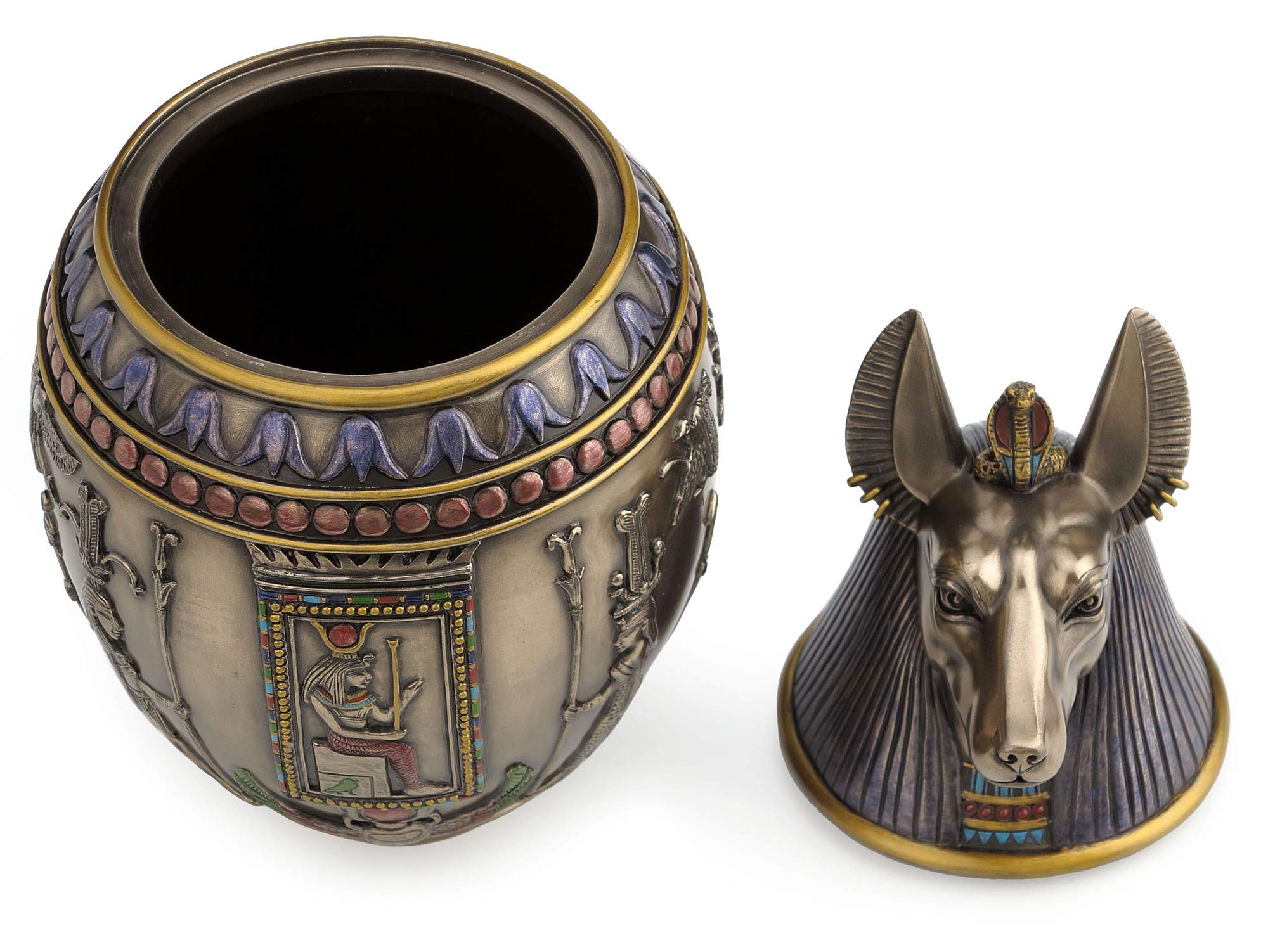 Rare Egyptian Anubis Dog Memorial Urn Canopic Jar