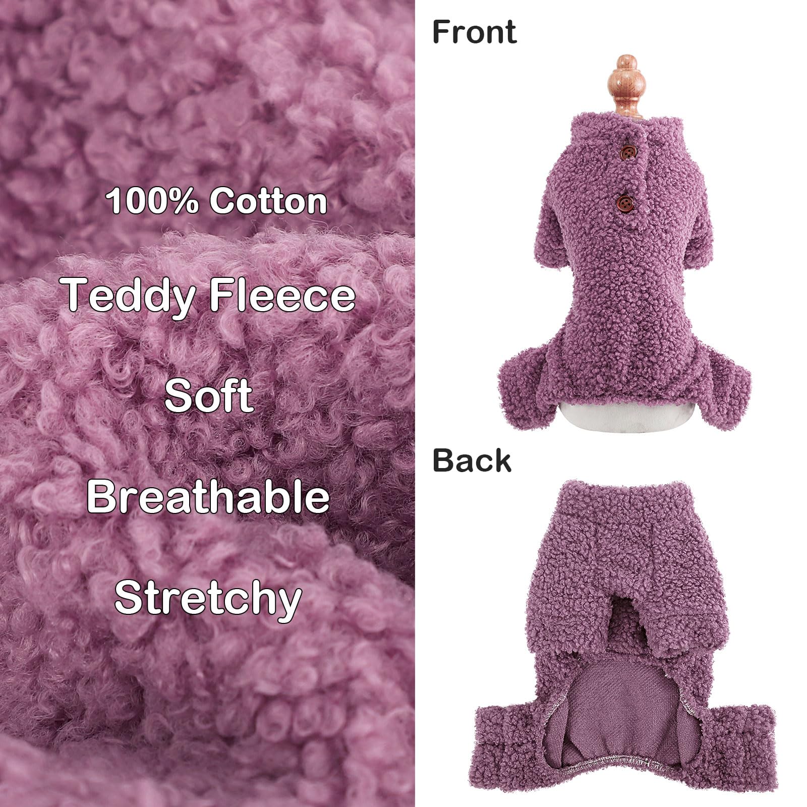Fleece Dog Sweater Dog Pajamas Small Sized Dog Boy Girl Fleece Puppy Clothes Jammies 4 Leg Dog Pjs For Chihuahua Yorkie Spring W