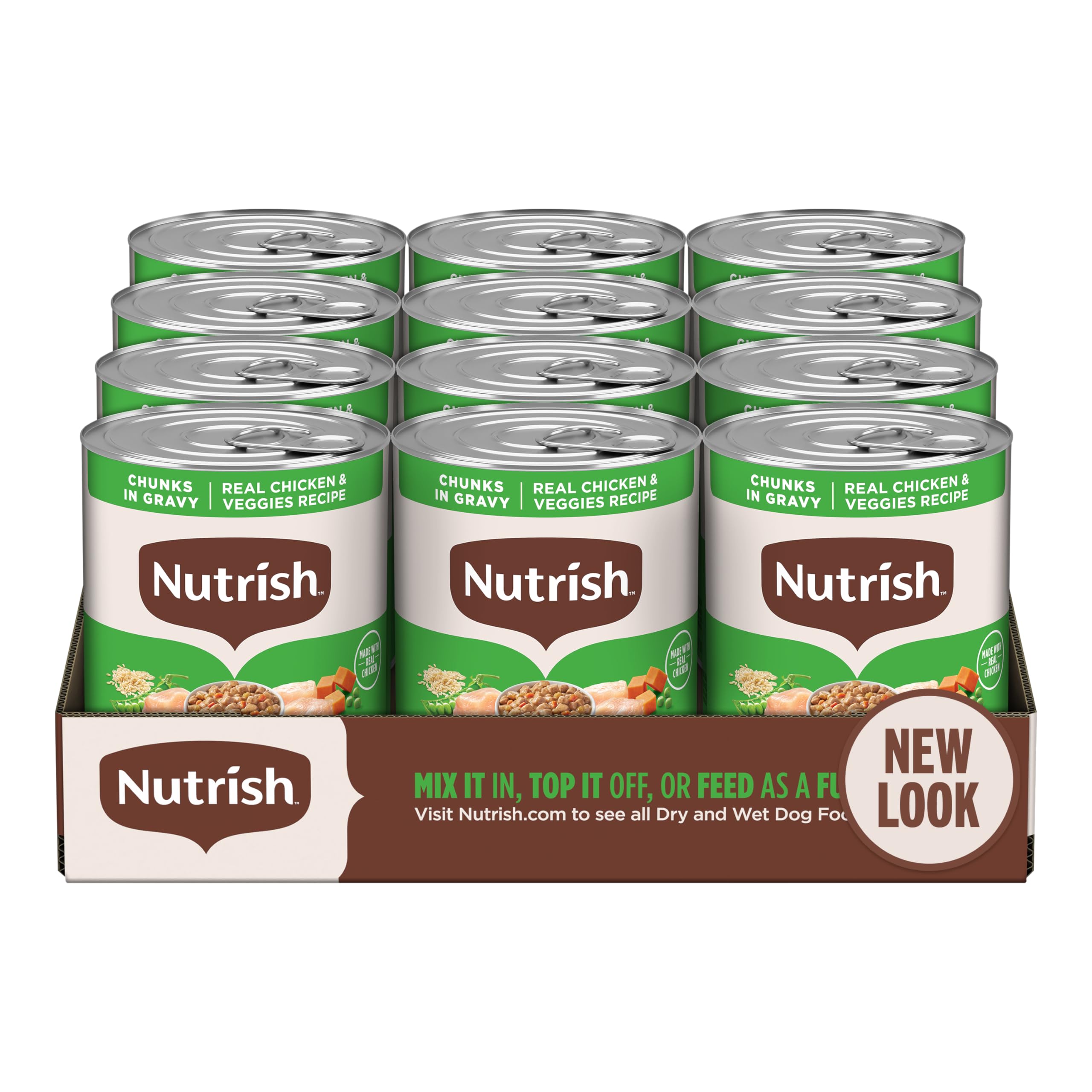 Rachael Ray Nutrish Chunks in Gravy Wet Dog Food Real Chicken & Veggies Recipe, 13 Ounce (Pack of 12)