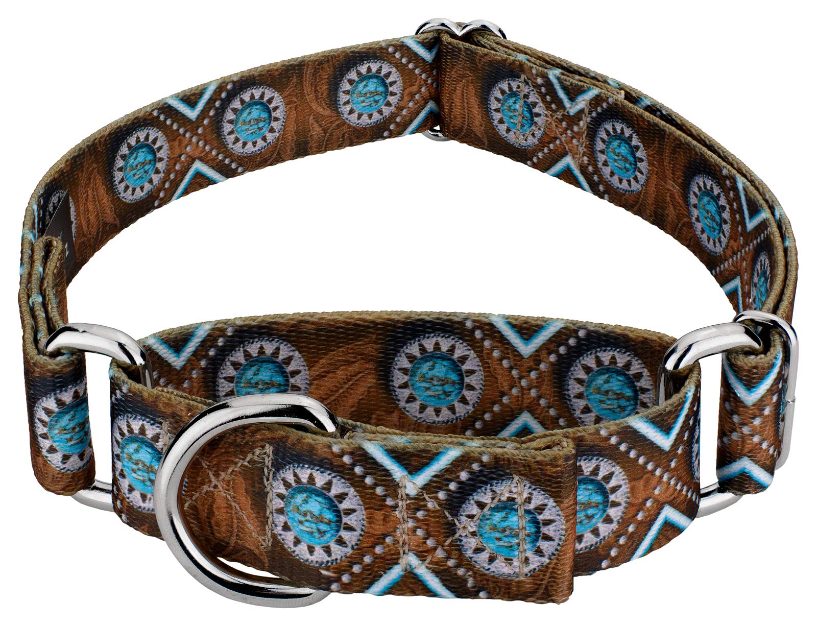 Country Brook Petz - Saddle Up Martingale Dog Collar - Country And Western Collection Featuring Rugged Designs (1 Inch, Medium)