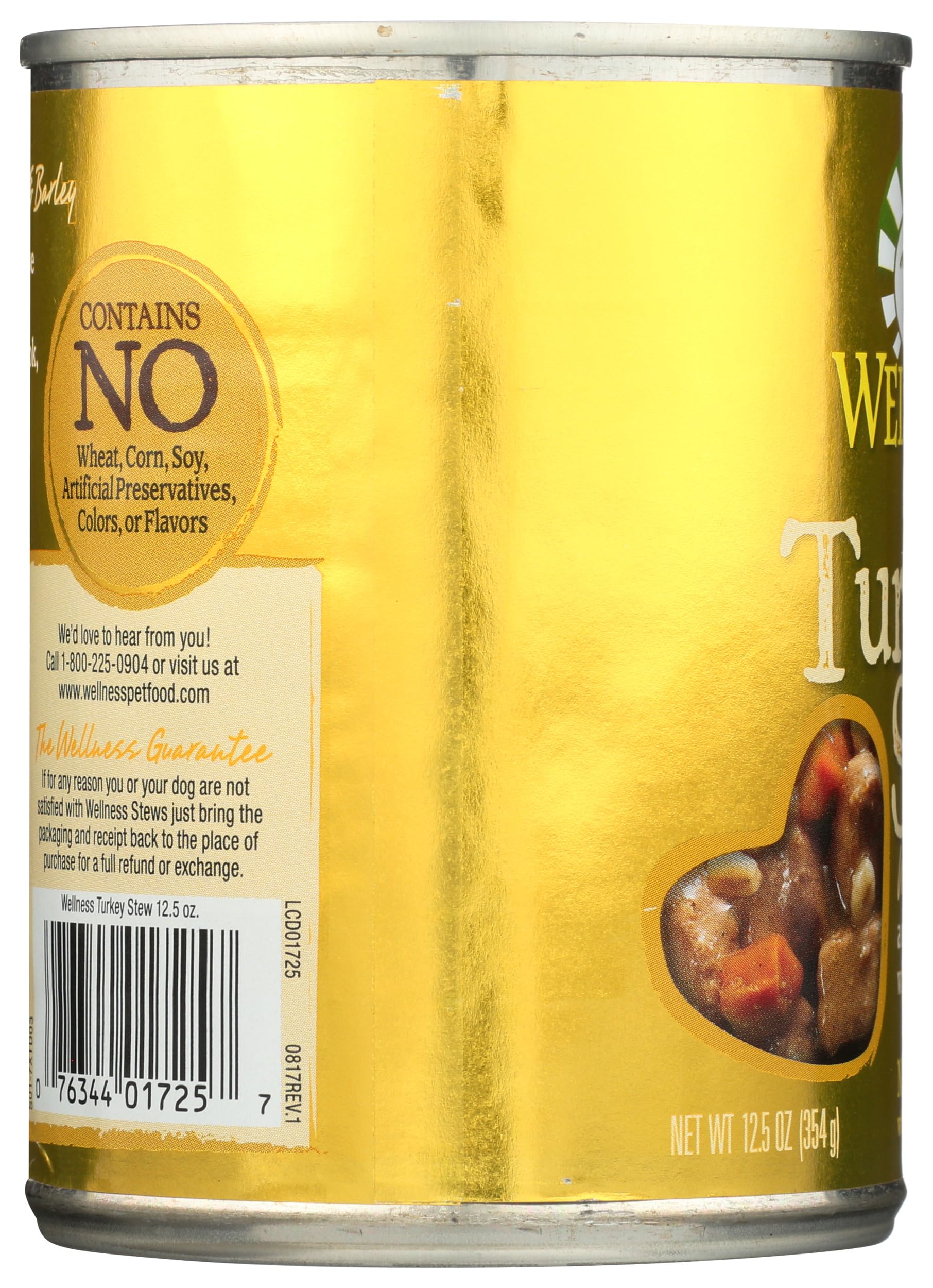 Wellness Natural Pet Food Grain Free Wet Canned Dog Food, Turkey Stew, 12.5 oz