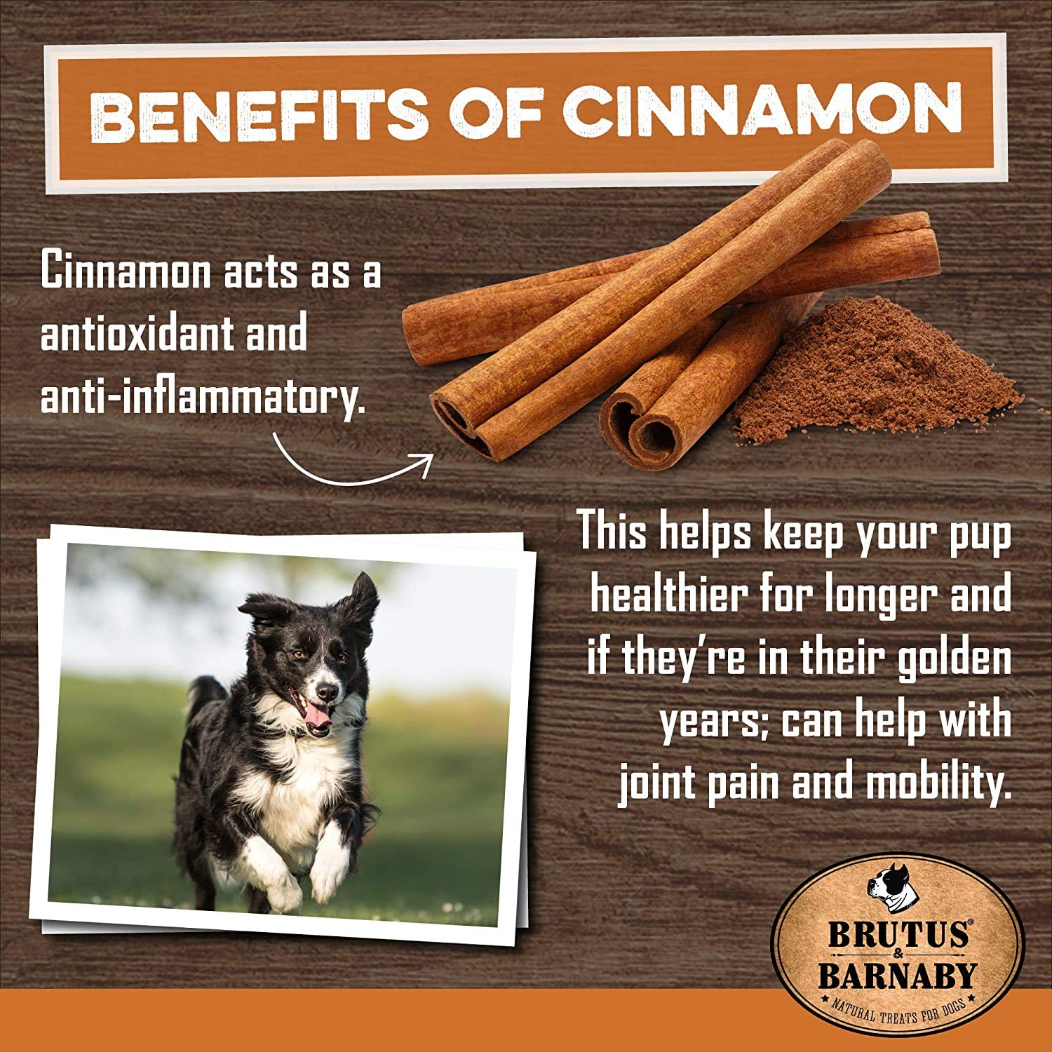 BRUTUS & BARNABY USA Sweet Potato Dog Treats - Grain Free, Cinnamon Pumpkin Crunchy Sticks are Great Tasting, Promotes Positive