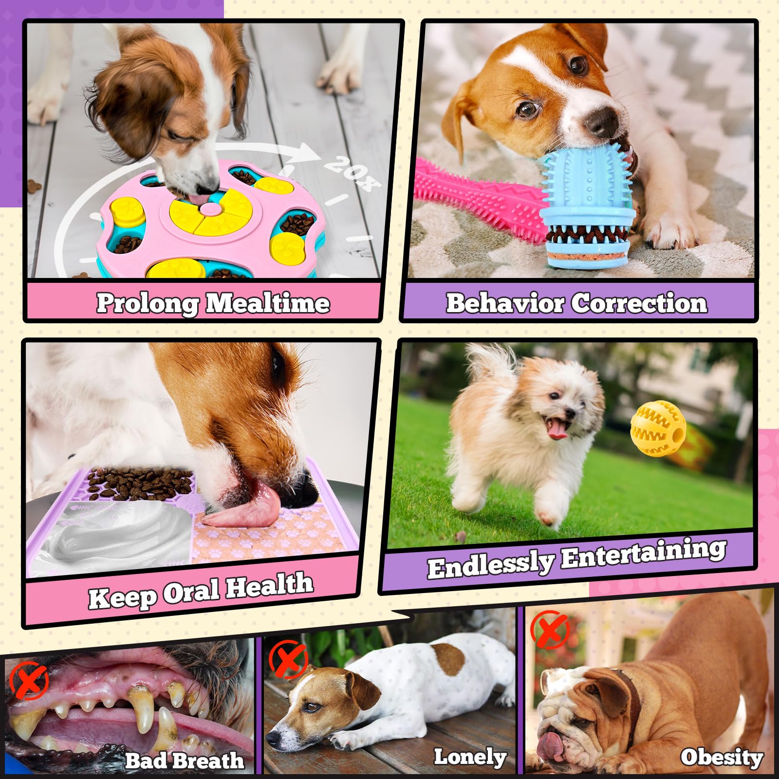 PETCARE 9 PCS Interactive Enrichment Dog Puzzle Toy Set, Mentally Stimulating Cognitive Dogs Toys for Small Medium Smart Dogs Ca
