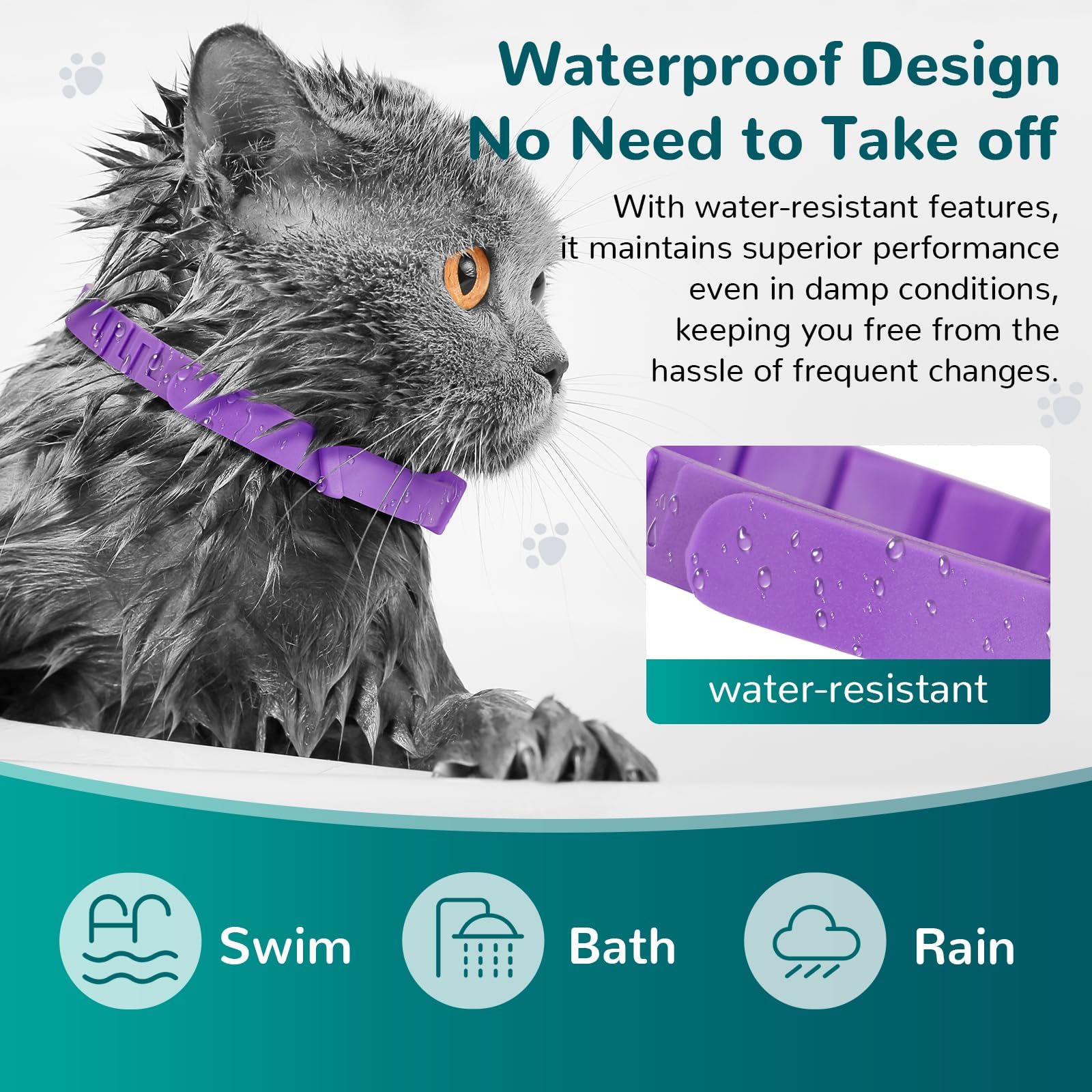 Trail Tail Calming Collar For Cats, Pheromone Collar For Cat Anxiety Relief (Grey, 2 Pack)