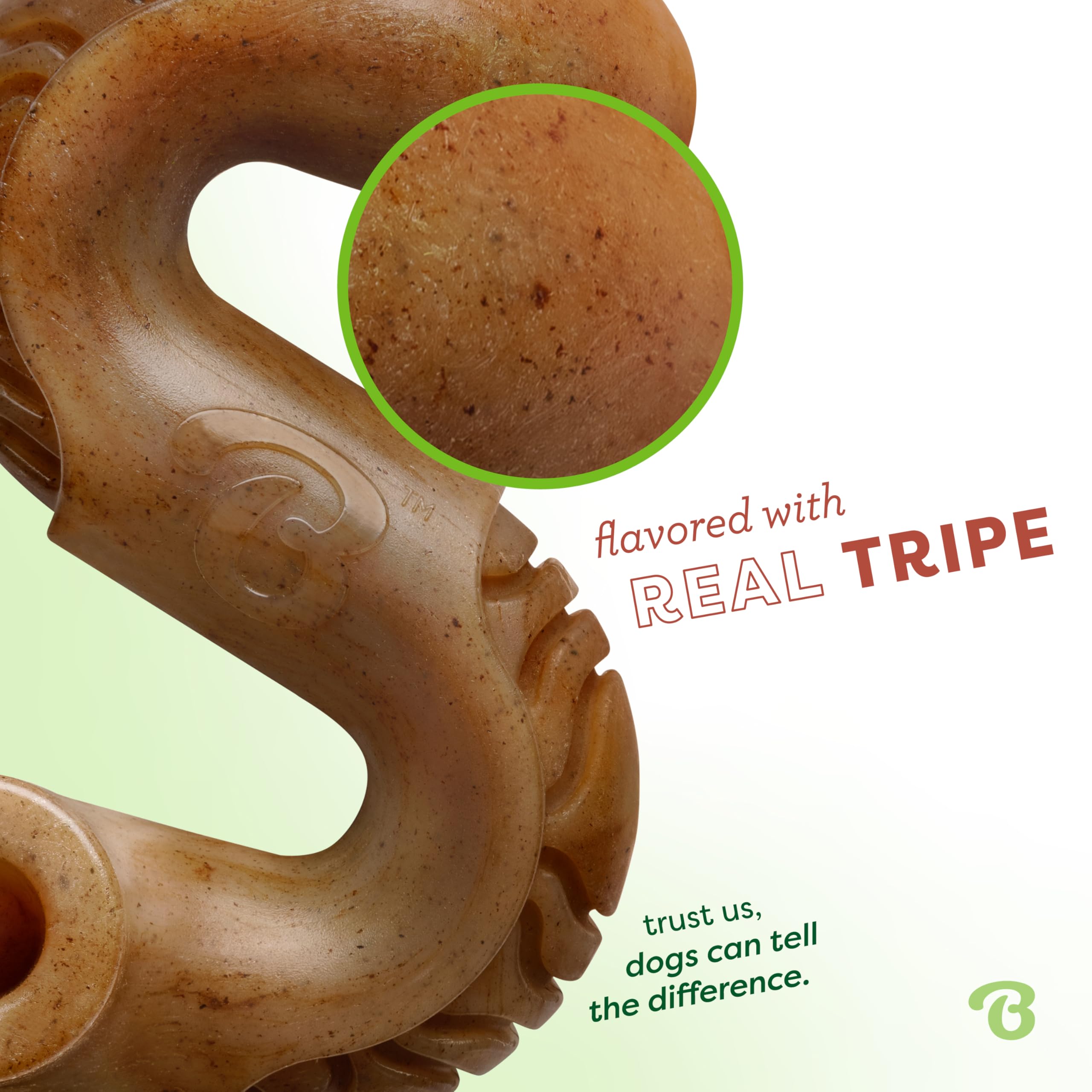 Benebone Tripe Bone Durable Dog Chew Toy For Aggressive Chewers, Real Tripe, Made In Usa, Giant