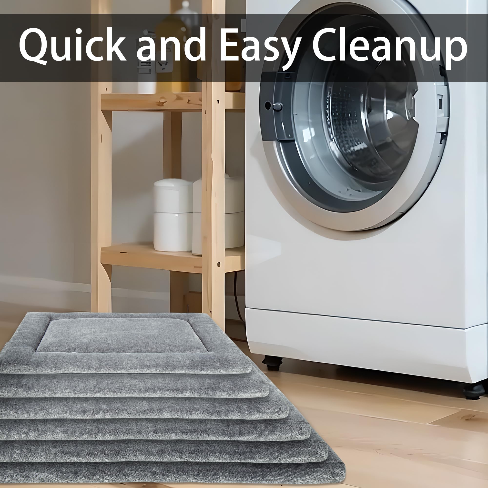 Khonsu Pet Dog Bed Mat Crate Pad For Up To 110 Lbs Dogs With Reversible Sides For Cold And Hot Seasons, Completely Washable Cush
