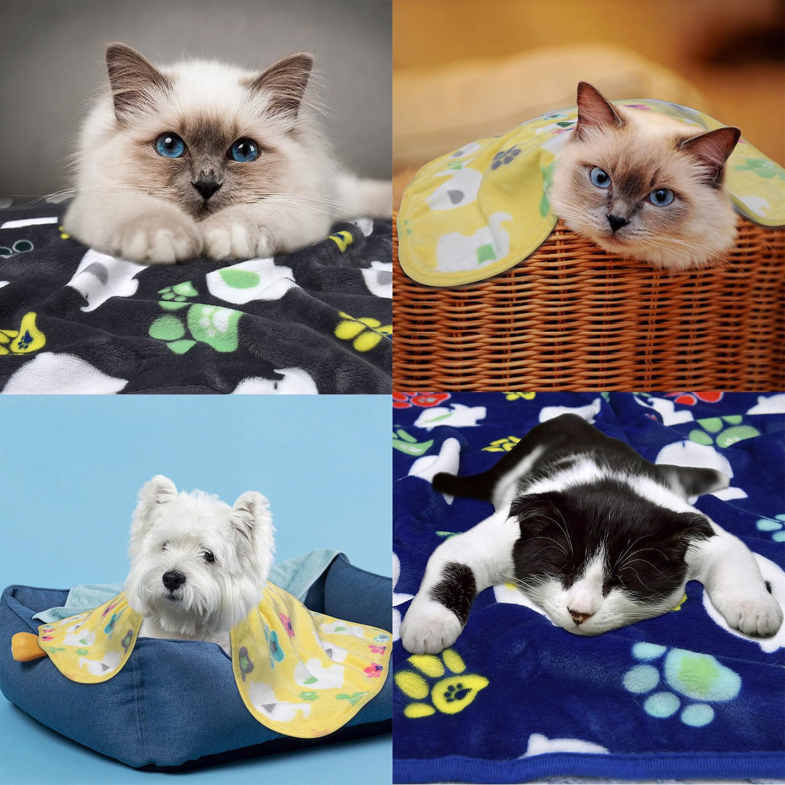 Dog Blankets For Dogs, 3 Pack Large Blanket Medium Blanket Dog Cat Soft Fuzzy Blankets Washable,Comfort Flannel,Fuzzy Soft Blank