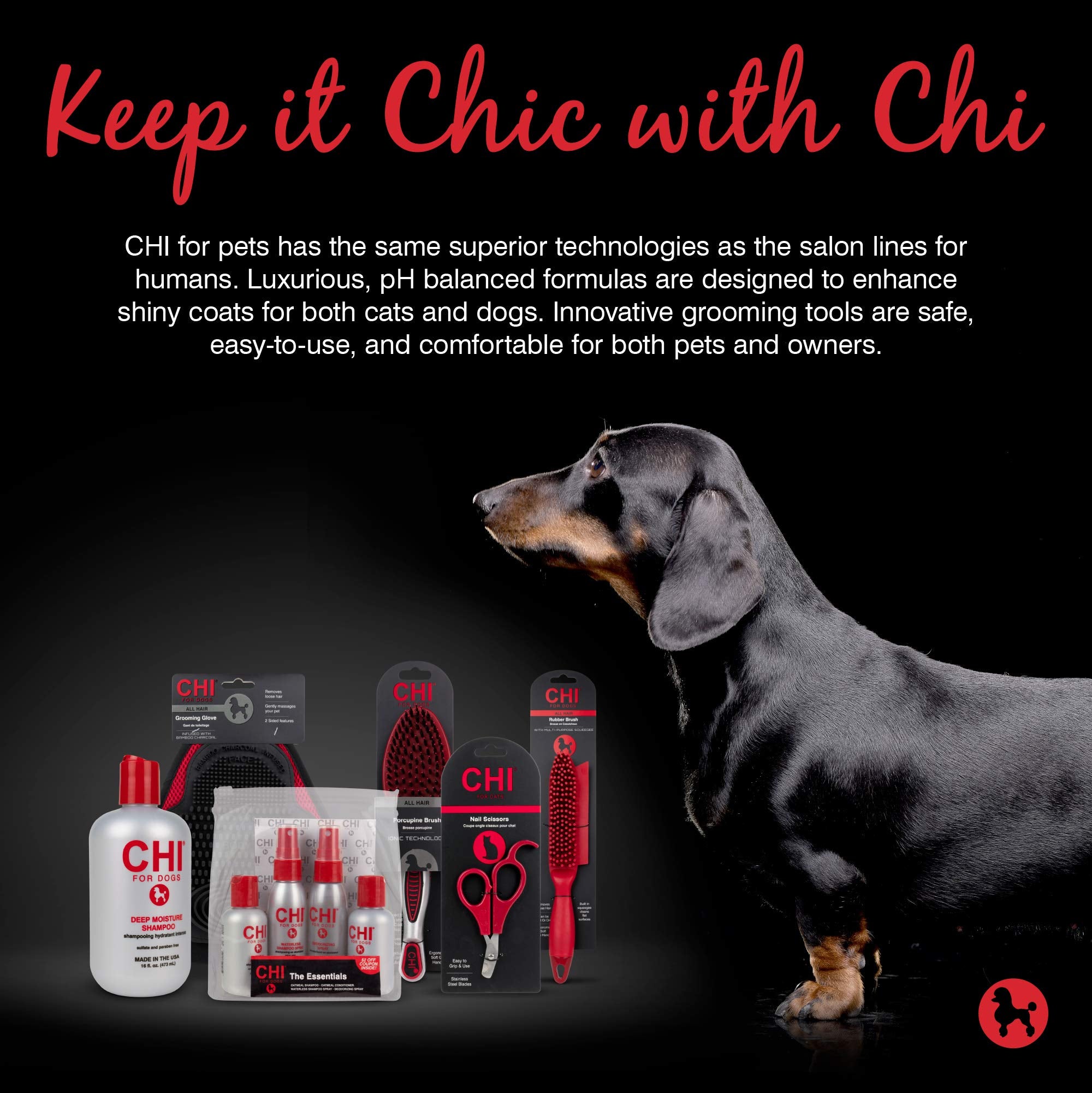 CHI for Dogs Deep Moisture Shampoo, 16 Fl Oz - Best Moisturizing Dog Shampoo for Dry Skin, Sulfate & Paraben Free, pH Balanced, USA Made