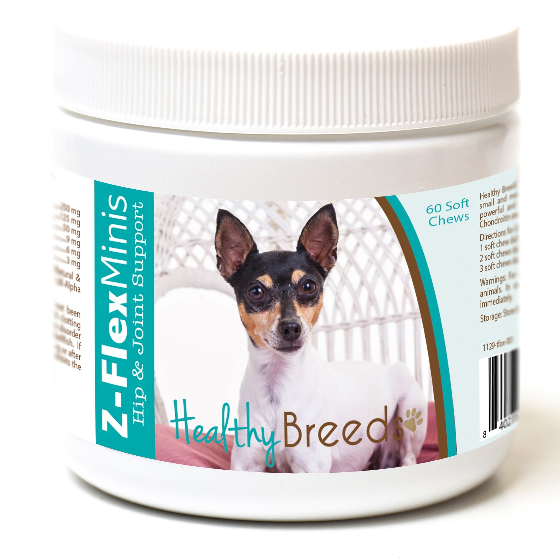 Healthy Breeds Toy Fox Terrier Z-Flex Minis Hip and Joint Support Soft Chews 60 Count