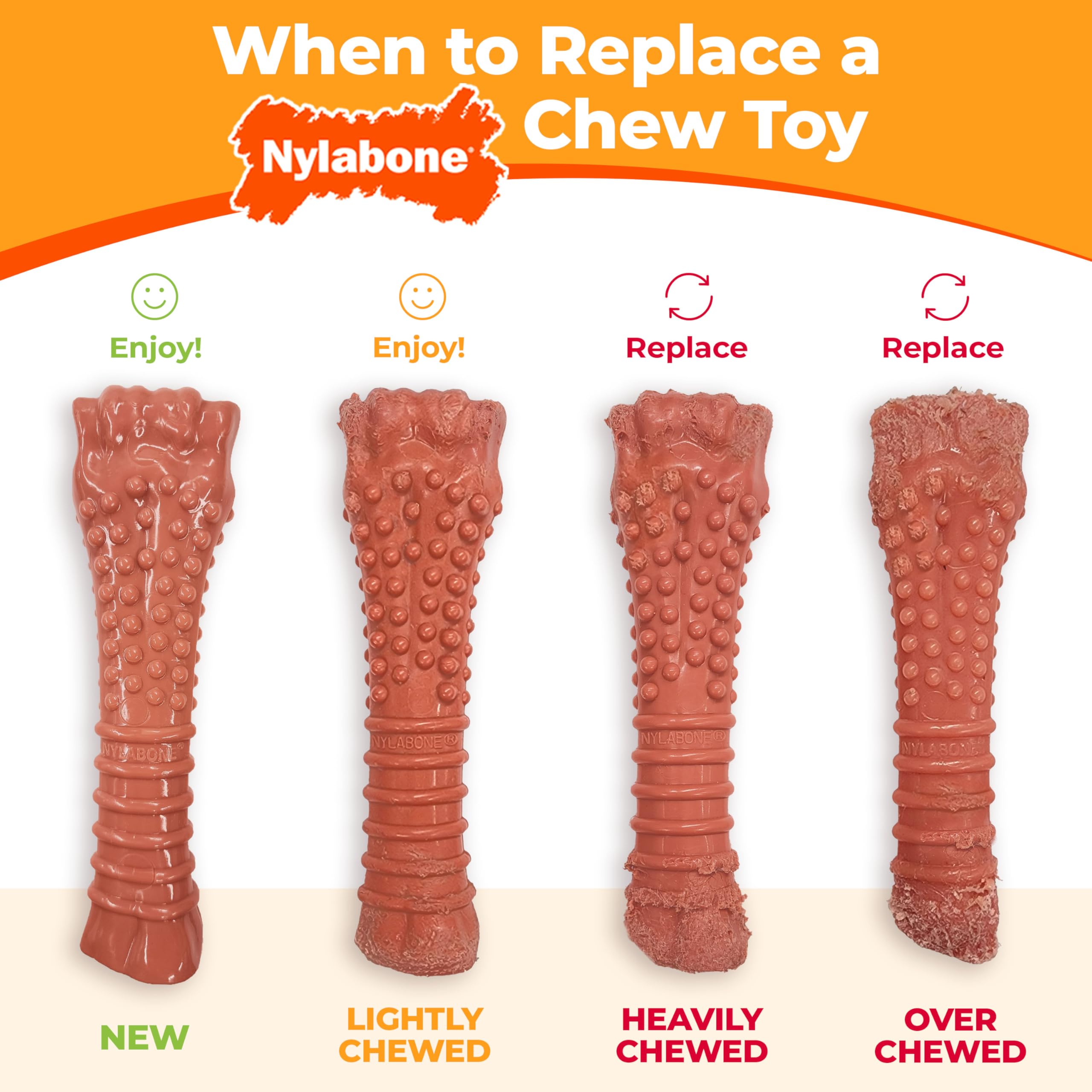 Nylabone Dog Toy Power Chew Dog Toy for Aggressive Chewers - Axis Bone Dog Toy - Bacon X-Large/Souper (1 Count)