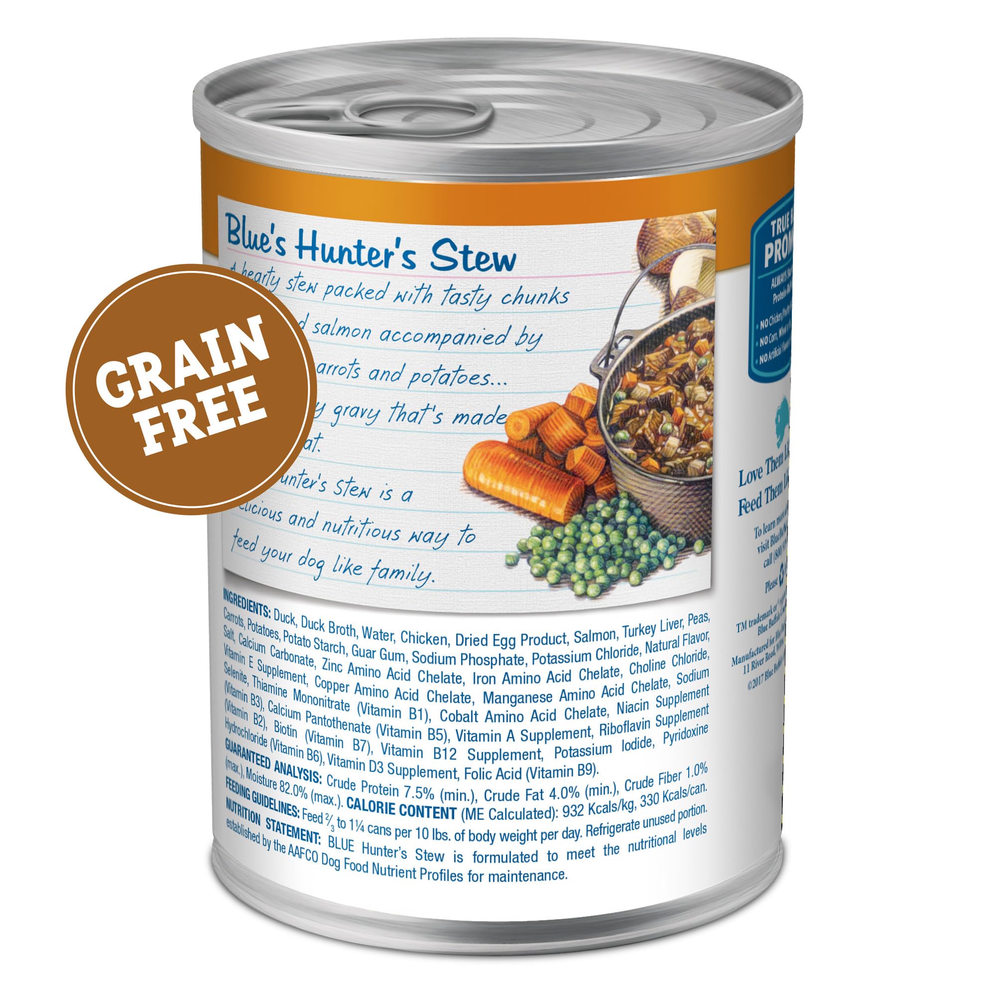 Blue Buffalo Blue s Stew Grain Free Natural Adult Wet Dog Food, Hunter s Stew 12.5 oz cans (Pack of 12)