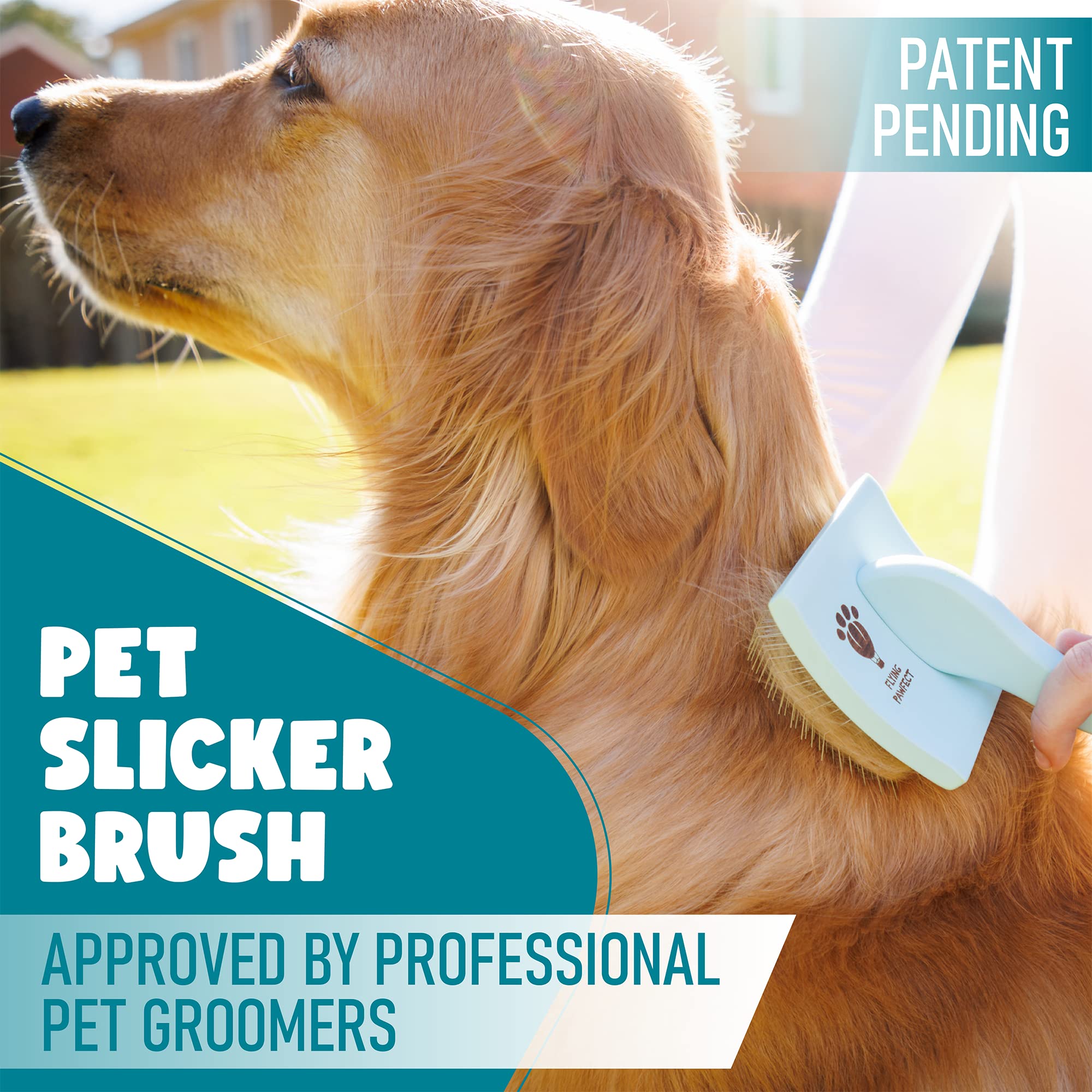 Pet Slicker Brush With Soft Massage Grooming Stainless Steel Pins - Slide This Universal Miracle Coat Slicker Brush For Dematting, Shedding Fur, And Undercoat - Ideal Gift For Professional Pet Groomer