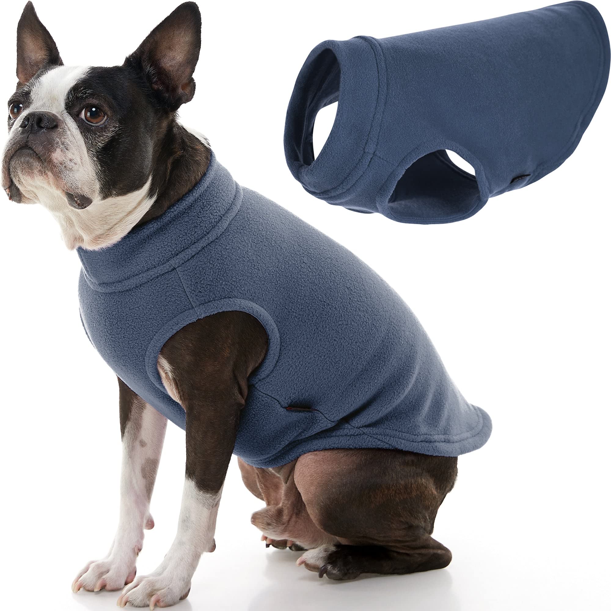 Gooby Stretch Fleece Vest Dog Sweater - Indigo Blue, 2X-Large - Warm Pullover Super Stretchy Fleece Dog Jacket for Small to Larg