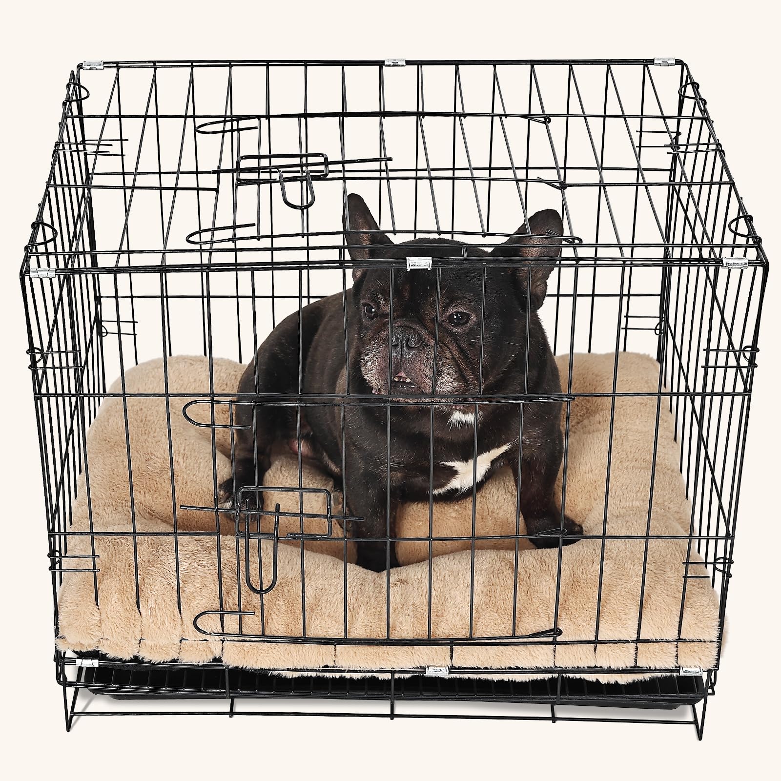 Small Dog Bed For Crate 24X18 Washable Extra Soft 24 Inch Crate Bed For Puppy With Anti-Slip Bottom,Comfy Fulffy Kennel Pad For