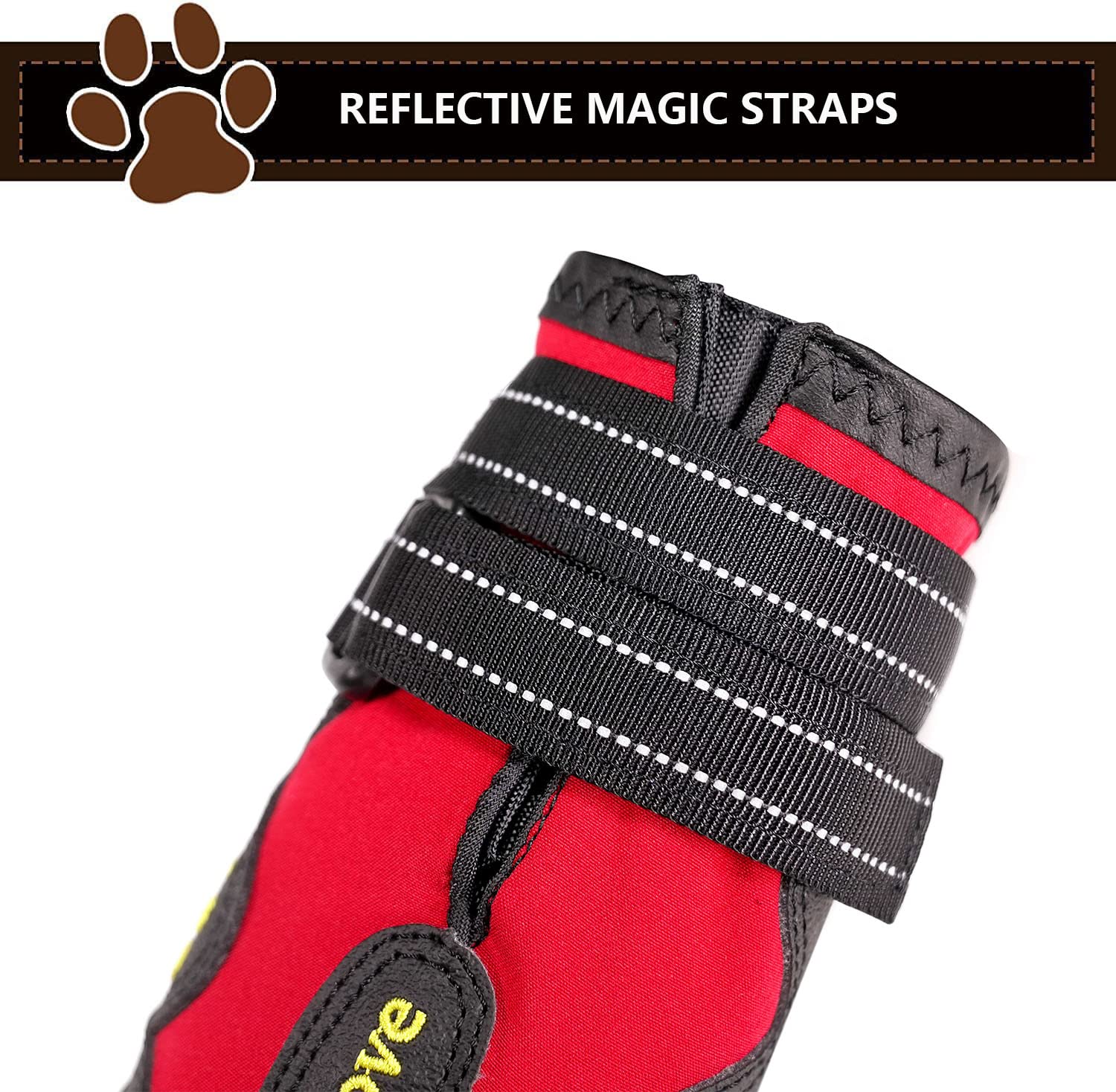 Expawlorer Anti-Slip Dog Shoes For Large Dogs,Dog Booties For Winter With Rugged Sole And Reflective Strap,Waterproof Dog Rain B