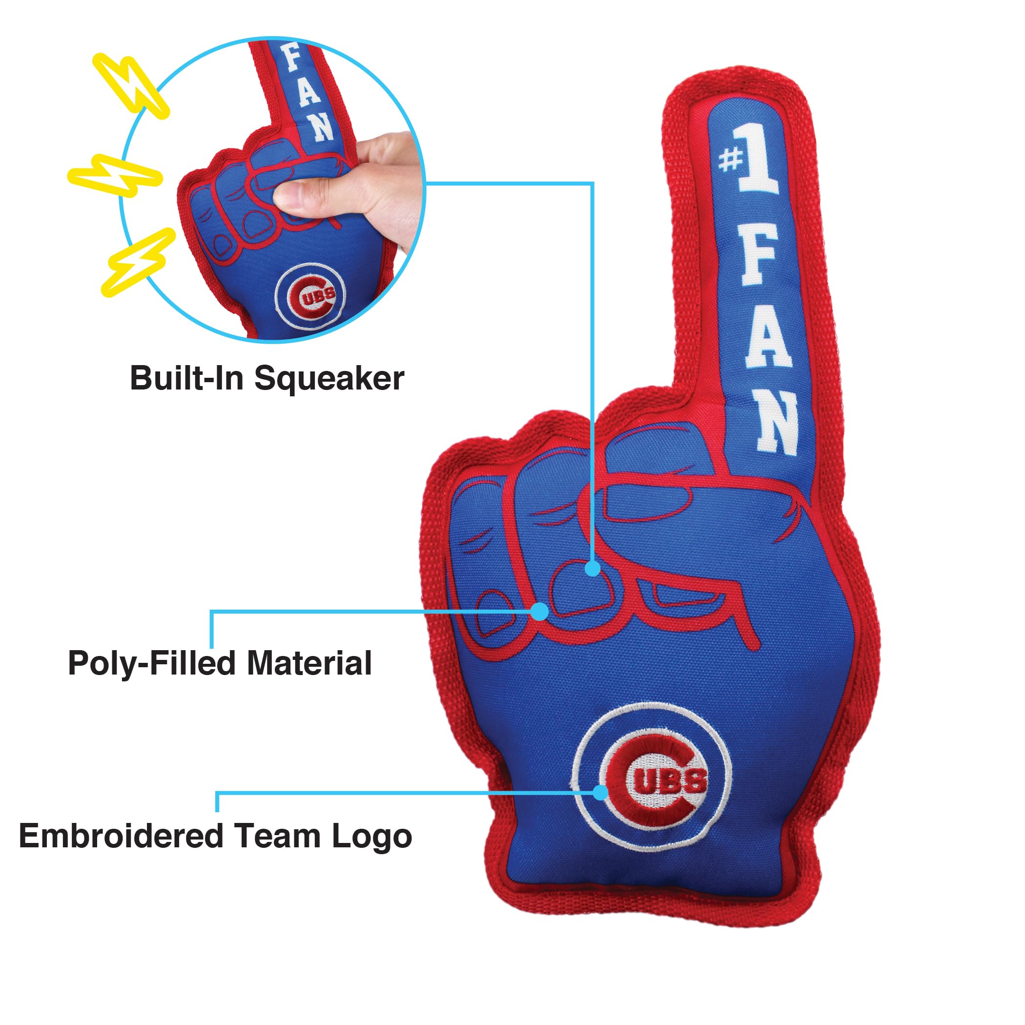 Pets First Mlb Chicago Cubs #1 Fan Toy. Best Sports Dog Toy With Double Stitched Trim And Tough Nylon Material Filled With Chewa