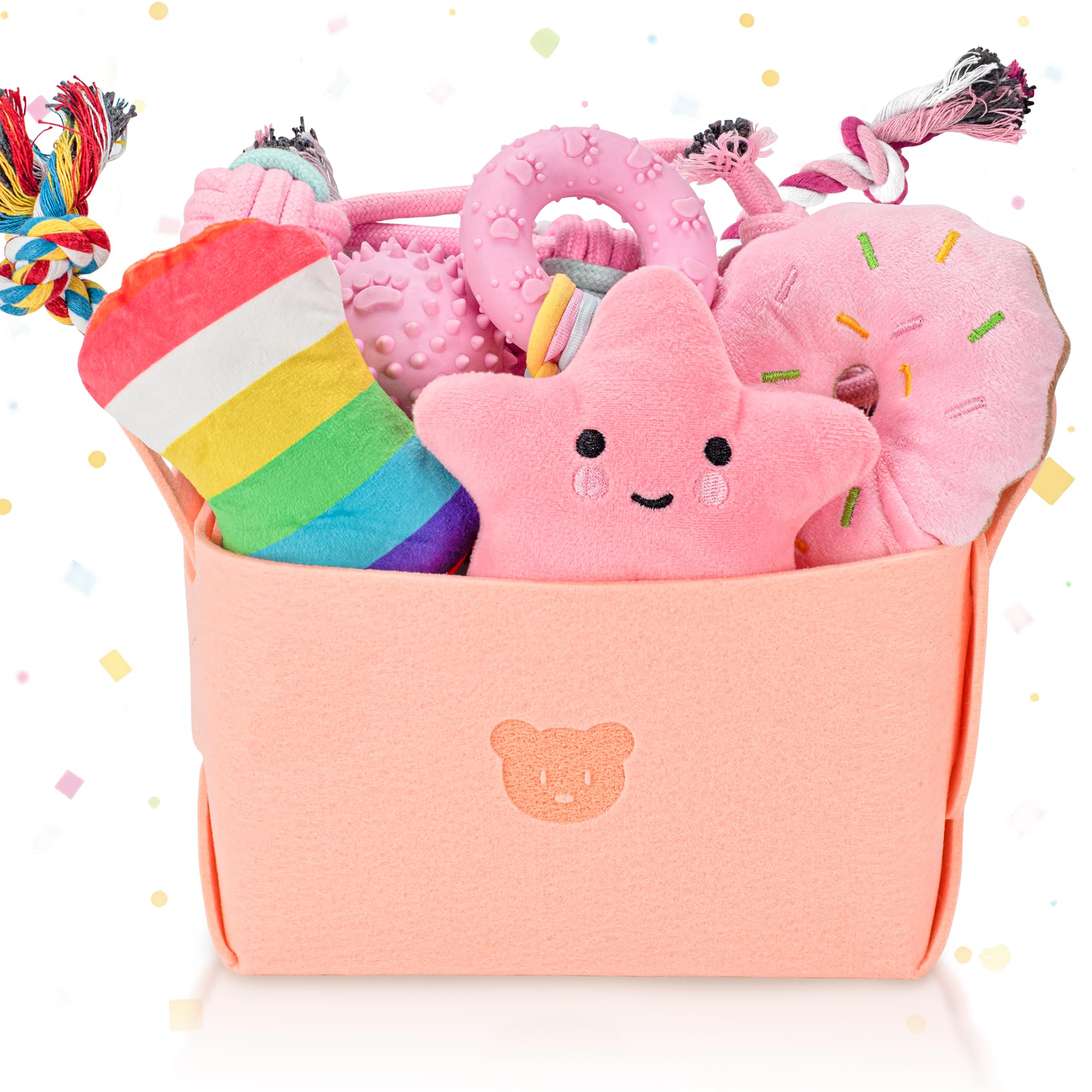 Ousiya 12 Pack Puppy Toys For Teething, Small & Medium Dogs - Chew Toys, Rope Toys & Interactive Dog Toys Set With Storage Box F