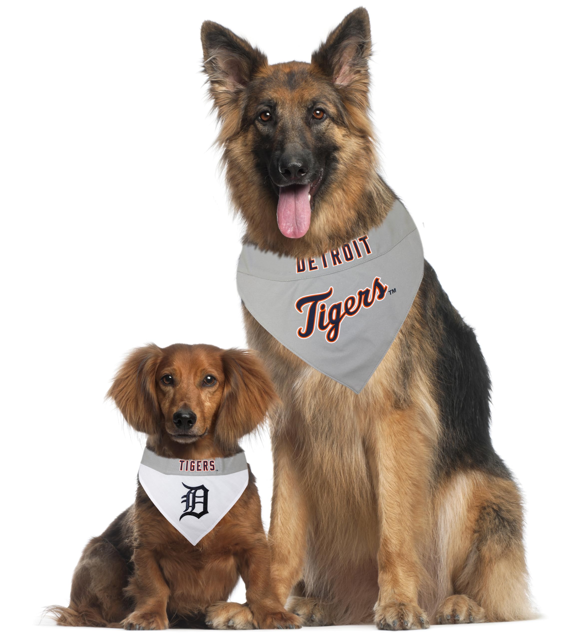 Pets First TIG-3217-L-XL MLB Detroit Tigers Reversible Pet Bandana, Large/X-Large, MLB Team Color