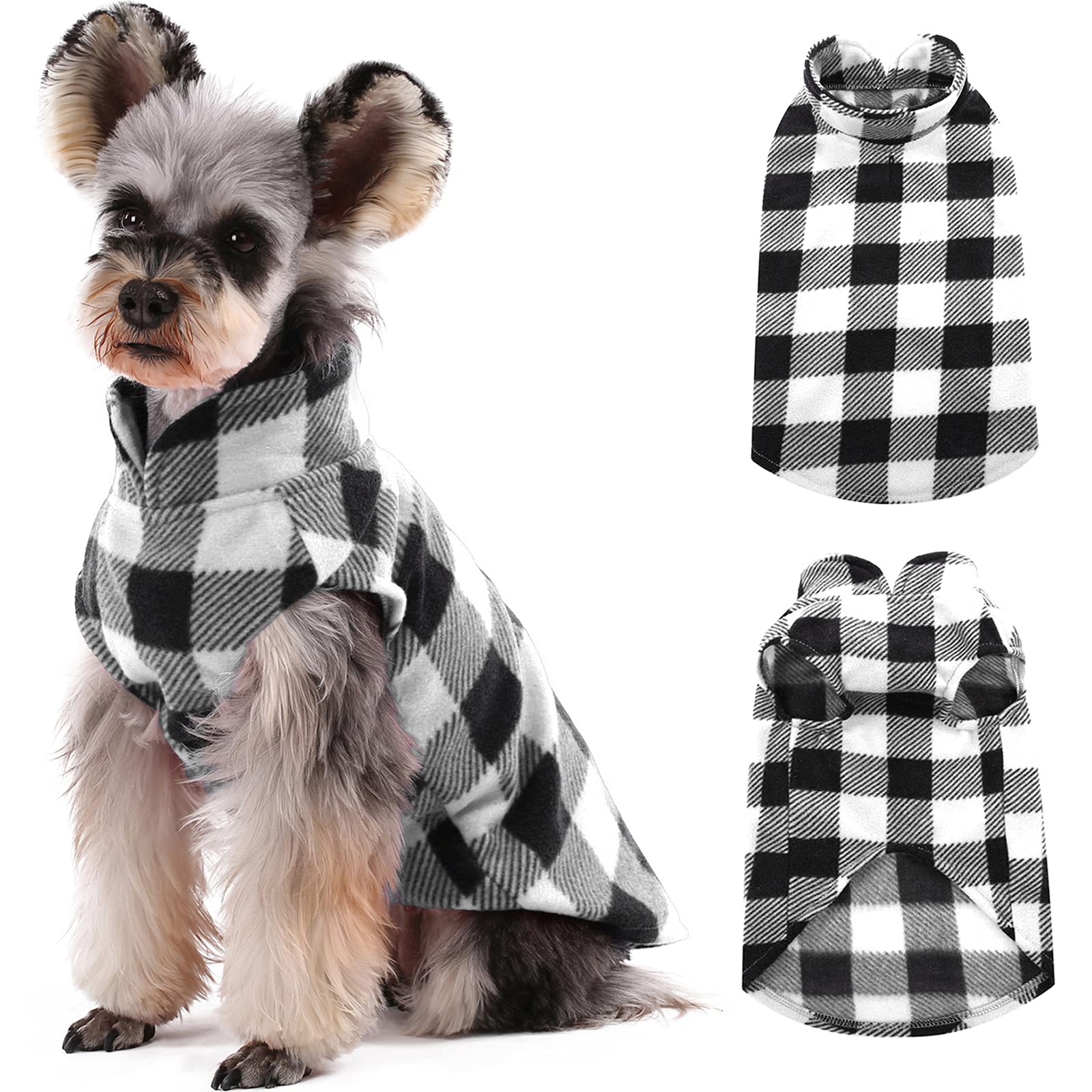 Kuoser Soft Classic Plaid Basic Dog Sweater For Small Dogs & Cats, Warm Pullover Jacket For Teddy, Chihuahua, Yorkshire With Lea