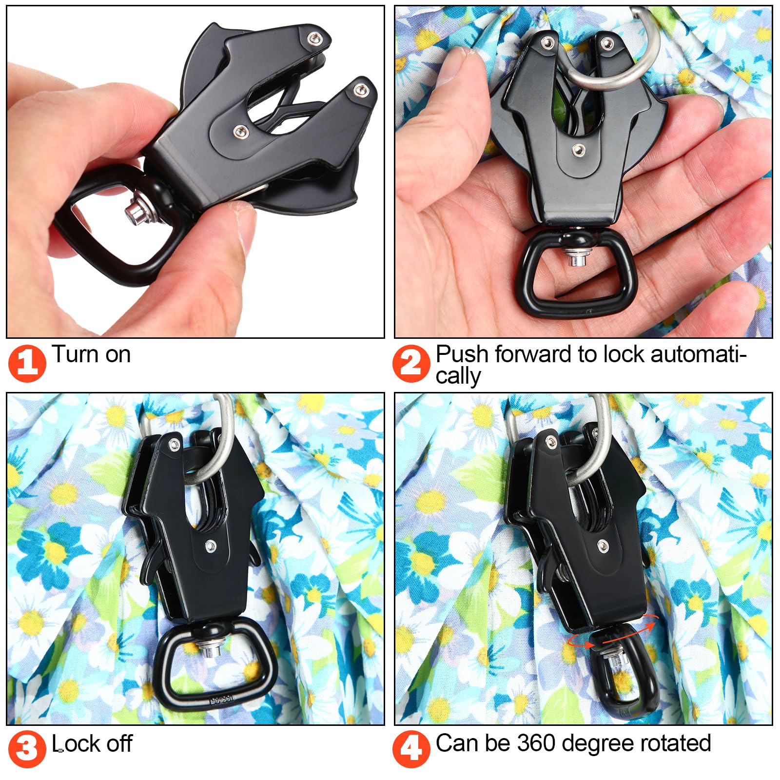 Reginary 2 Pcs Frog Clip Dog Leash Clip 360 Degree Swivel Clip Heavy Duty Quick Release Clip Metal Dog Leash Buckle Dog Leash Clasp Dog Chain Buckle For Linking Pet Collar And Pet Supplies