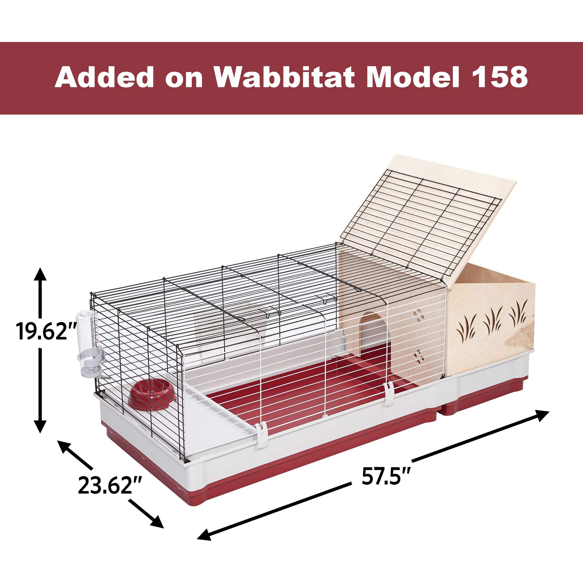 Midwest Homes For Pets Rabbit Hutch Extension | Wood Rabbit Hutch Extension Fits Midwest Models 158 & 158Xl, 158Hex