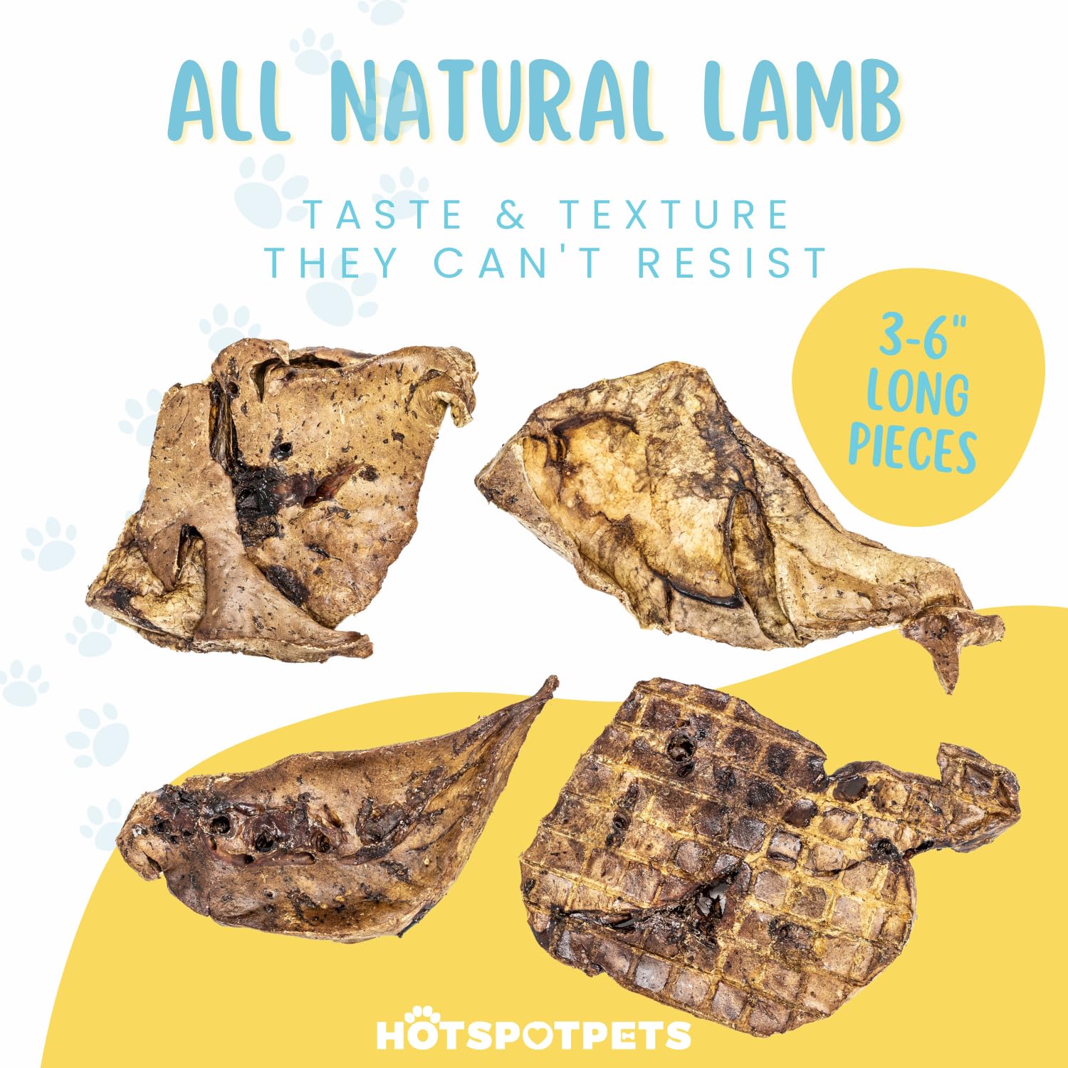 Hotspot Pets Premium Raw Single Ingredient Lamb Lung Dog Treats - 1lb Big Bag All-Natural, Made in USA - High Protein, Low Fat -