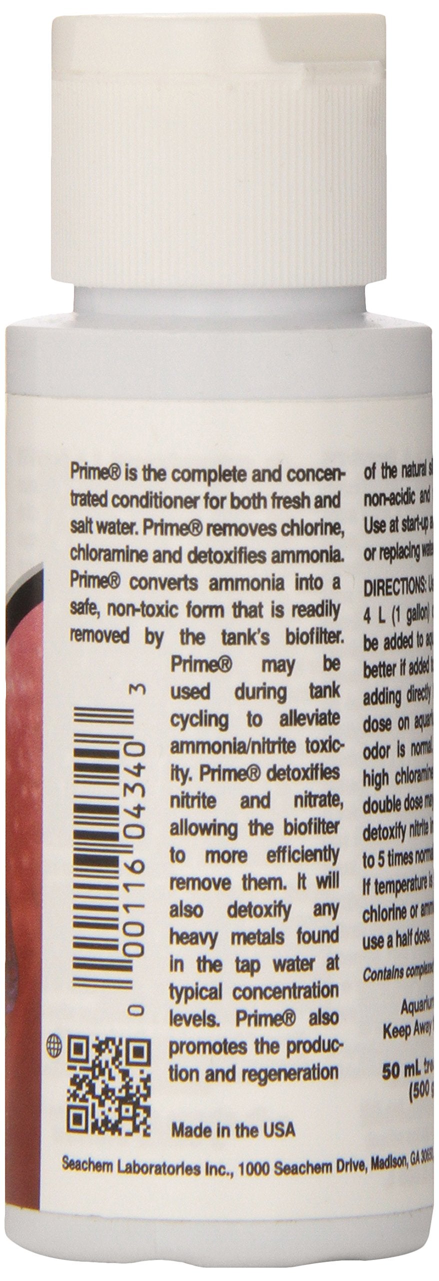 Seachem Prime 50mL - Emergency Ammonia Neutralizer for Saltwater Aquariums